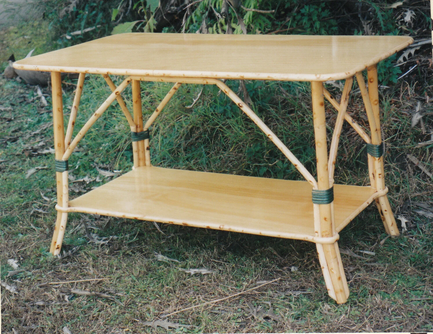Split Cane Tables — And Woven Cane