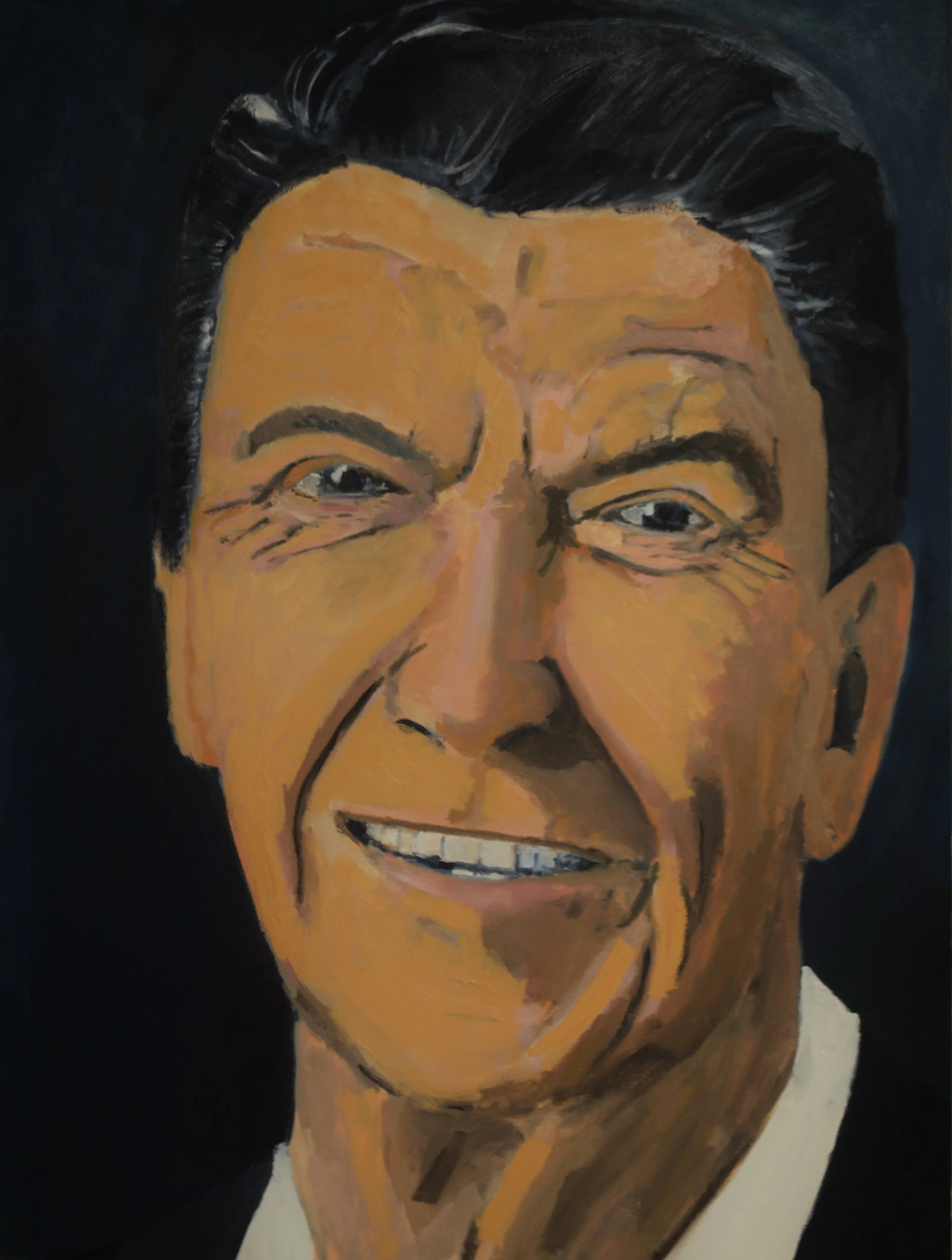 "President Ronald Reagan, Initiator", oil on canvas, 40 by 30 inches.