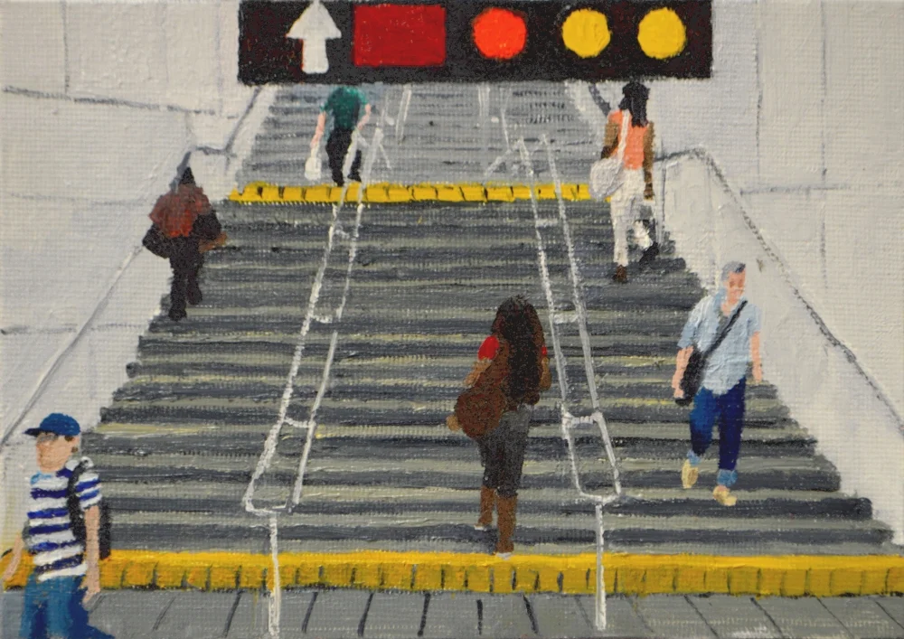 "Atlantic Steps", oil on board, 5 by 7 inches.