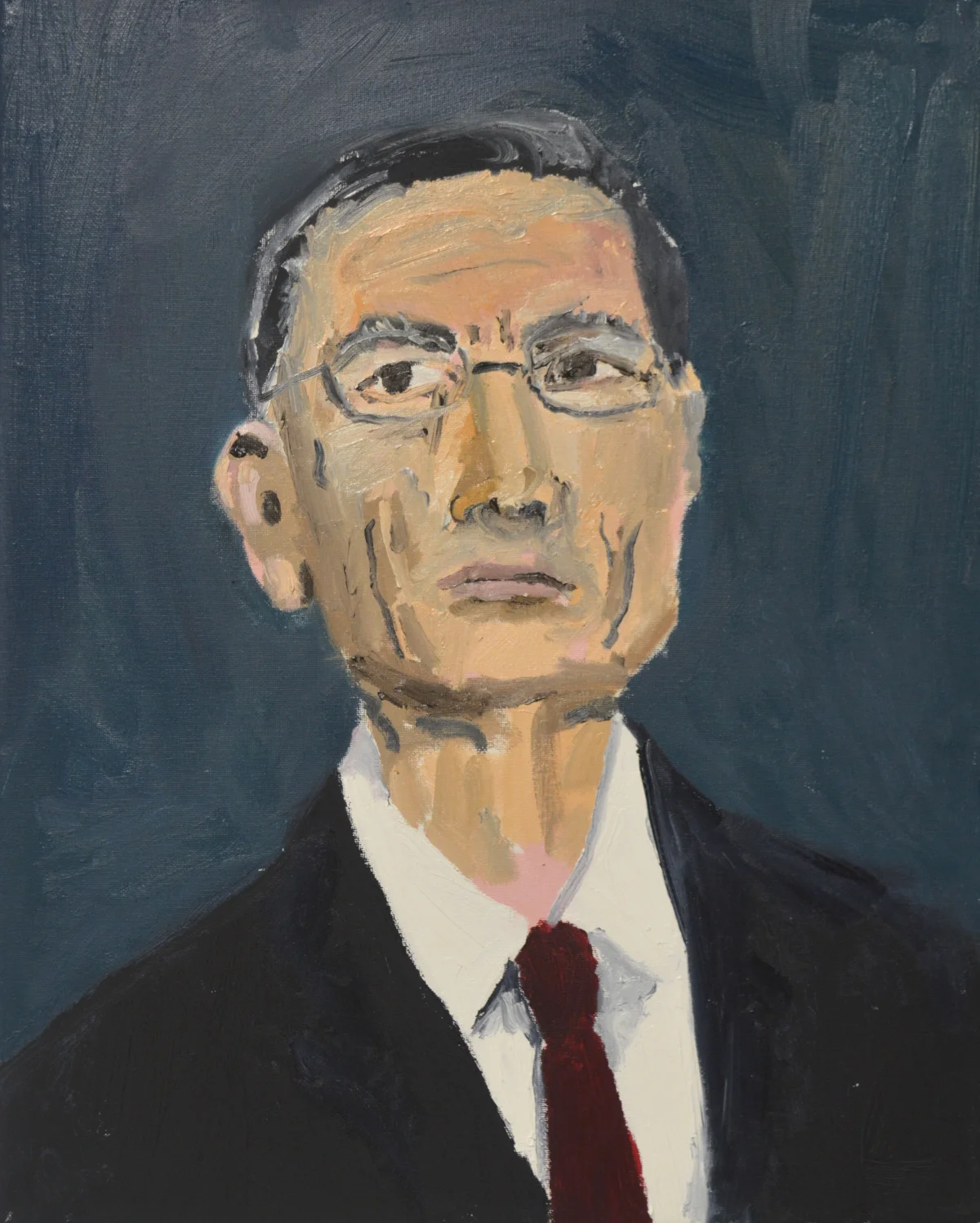 "Senator John Barrasso, Contaminator", oil on canvas, 20 by 16 inches.