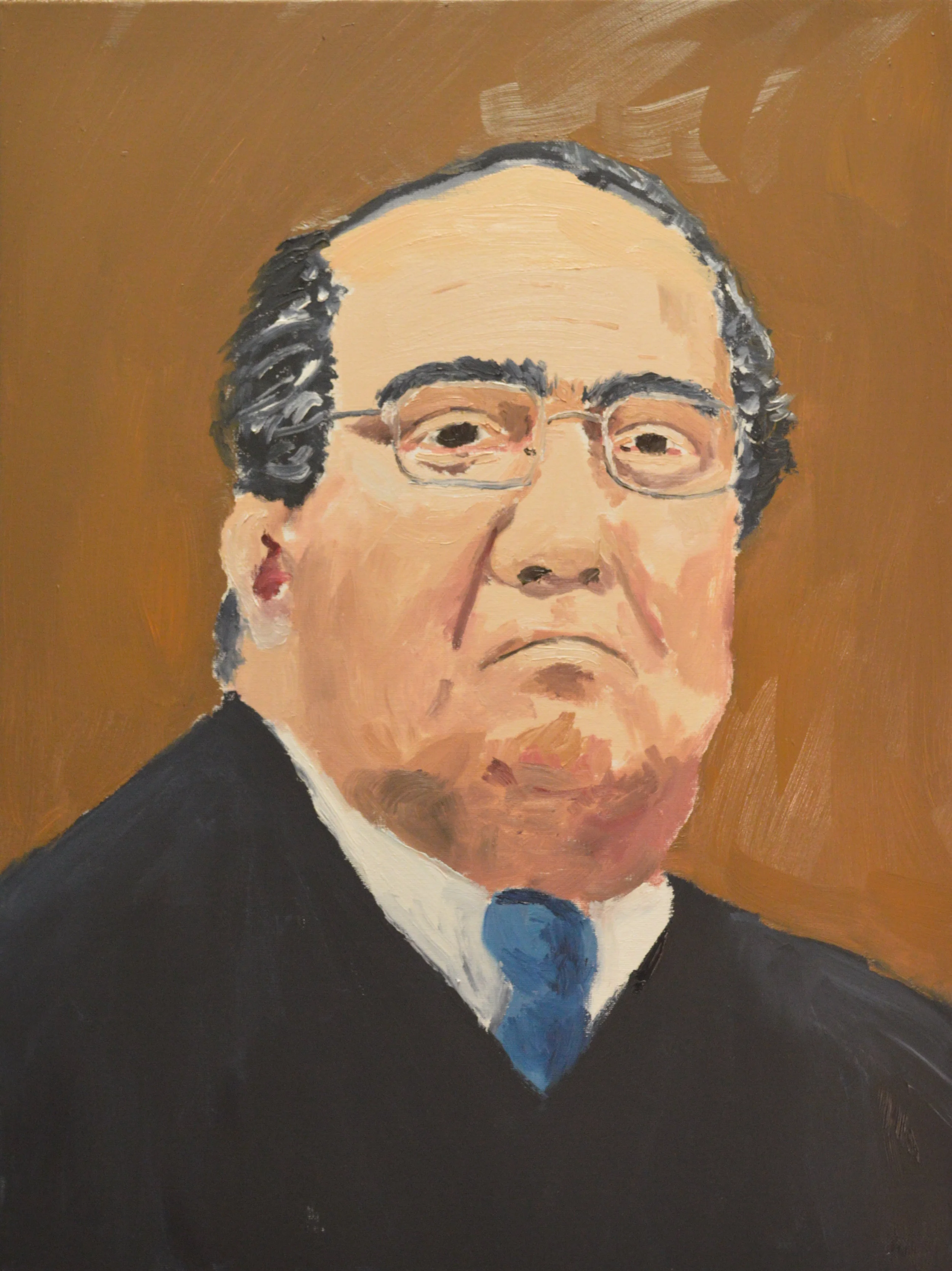 "Supreme Court Justice Antonin Scalia, Decider", oil on canvas, 20 by 16 inches, 2017.