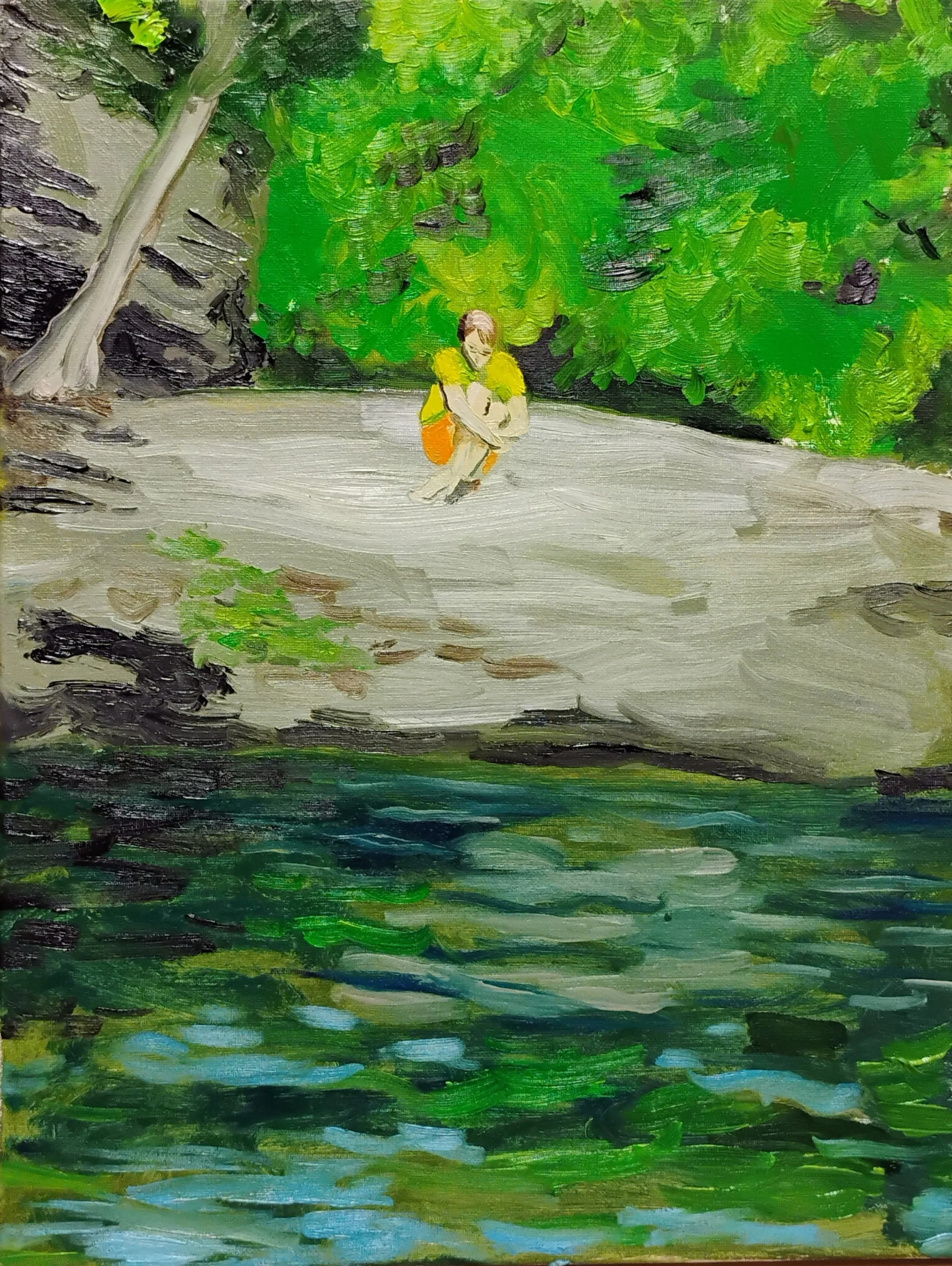 Canonball at Kaaterskill, 20 by 16 inches, 2025