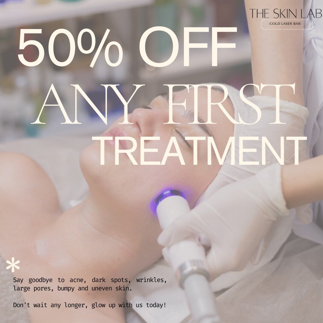 Try ANY treatment at 50% off!

Reduce: wrinkles, acne, acne scars, large pores, dark spots, bumpy skin, dry or oily skin &amp; dull skin.

Glow-up with a great deal! 🔥 
Discount will be taken off during treatment!

THESKINLAB.CA/BOOKING

#wrinkles #