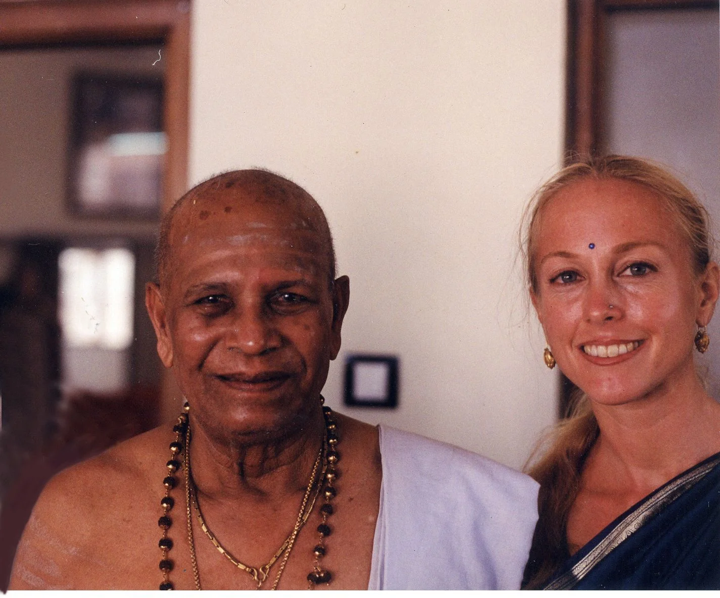 With Guruji at the opening of the AYRI Gokulam Shala, 2002.