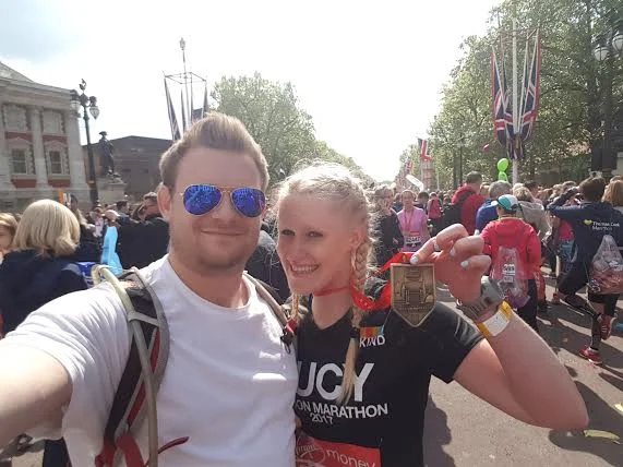 Meeting Andy on The Mall at the end of the London Marathon
