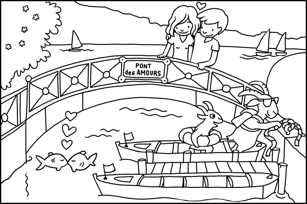Blocs de coloriages "Mummy in the montains" - carte Annecy