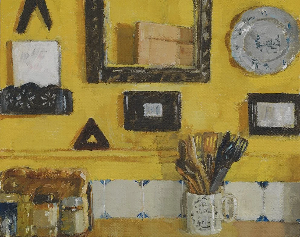 A Clerkenwell Kitchen (2025, oil on linen panel, 8x10". Exhibited and sold 'Falling Light' Town House Spitalfields 2025.)