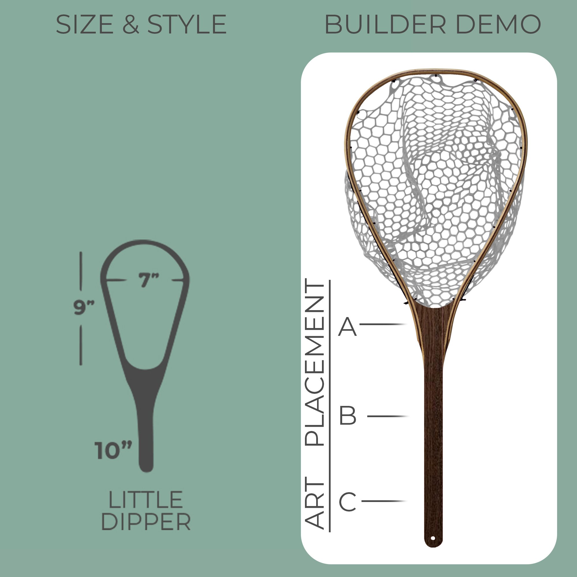 Little Dipper Portrait Custom Handmade Wooden Trout Flyfishing Landing net Made in usa Portrait (Copy) (Copy)