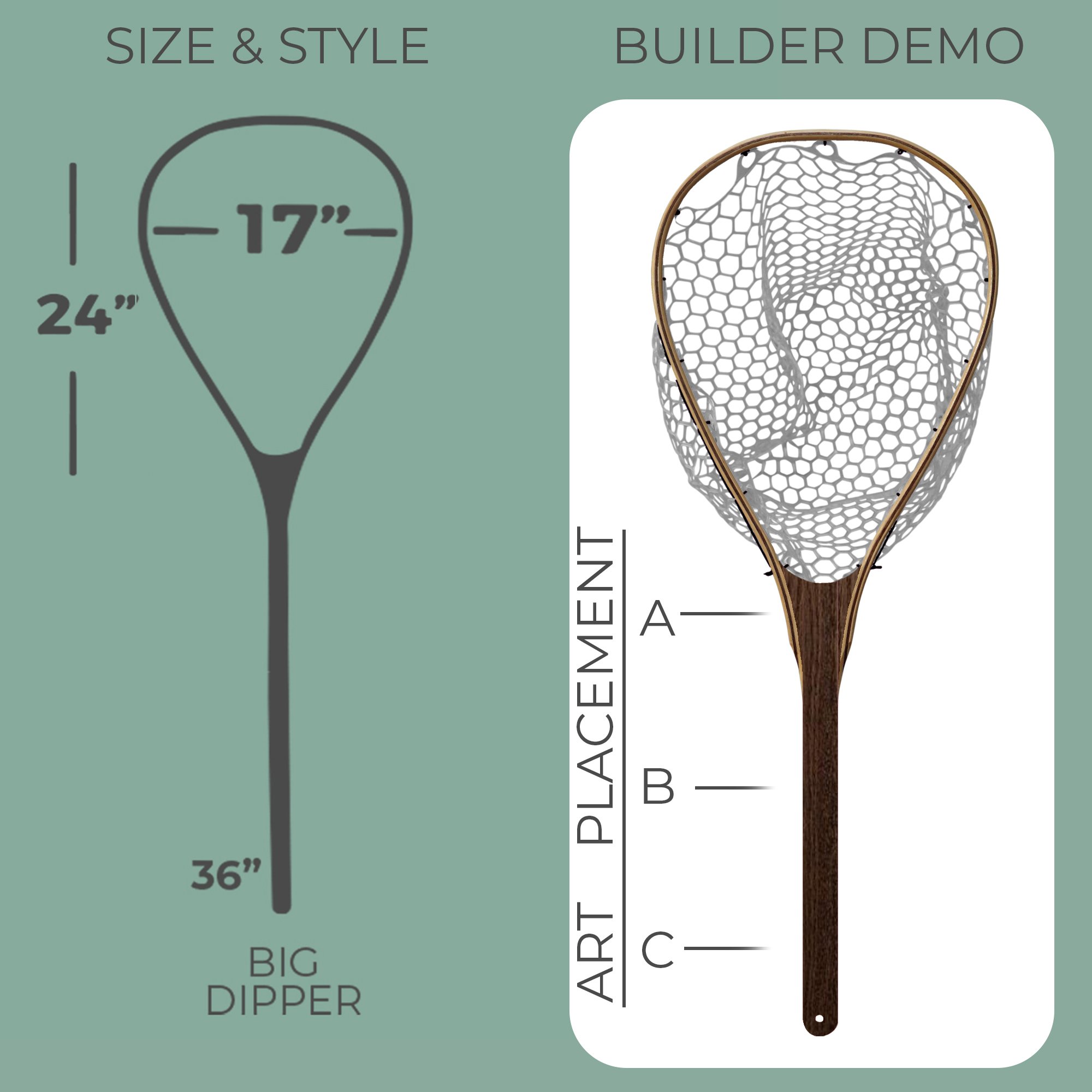 Big Dipper Guide Net Boat Net by Wayward Trading Post is a Custom Handmade Wooden Flyfishing Net (Copy) (Copy) (Copy)