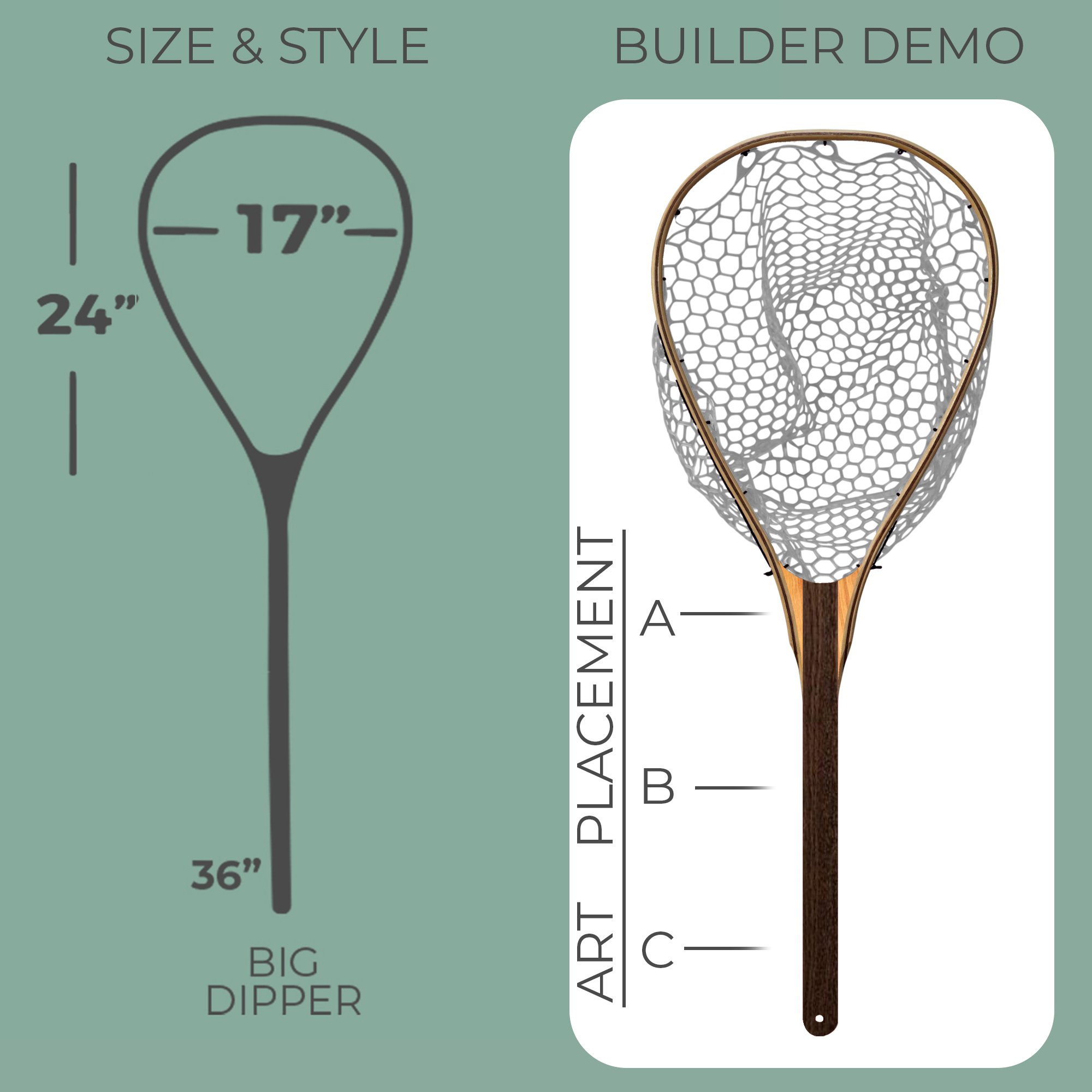 Big Dipper Guide Net Boat Net by Wayward Trading Post is a Custom Handmade Wooden Flyfishing Net (Copy) (Copy) (Copy)