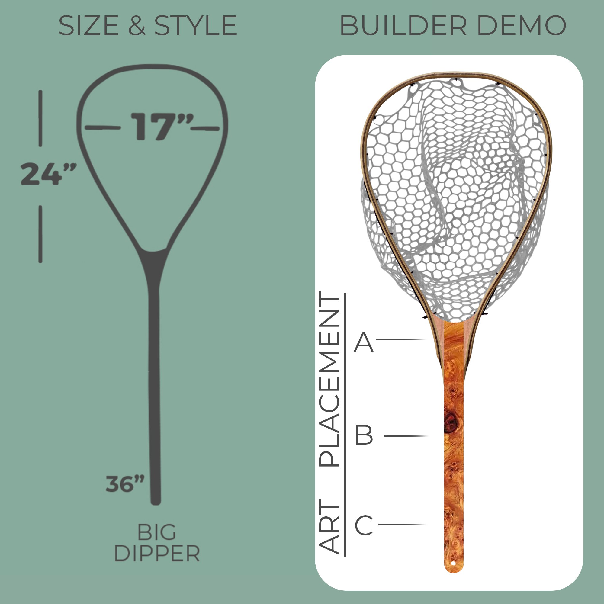 Big Dipper Guide Net Boat Net by Wayward Trading Post is a Custom Handmade Wooden Flyfishing Net (Copy) (Copy) (Copy)