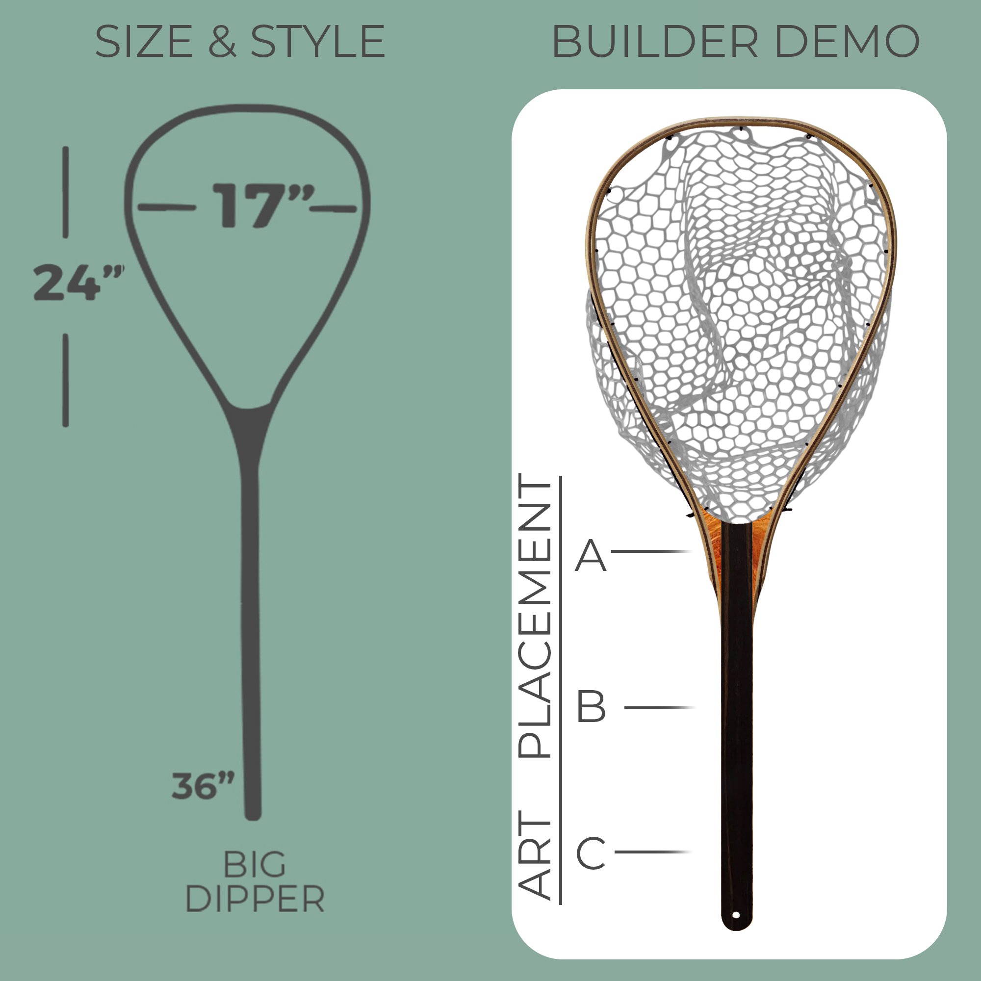 Big Dipper Guide Net Boat Net by Wayward Trading Post is a Custom Handmade Wooden Flyfishing Net (Copy) (Copy) (Copy)