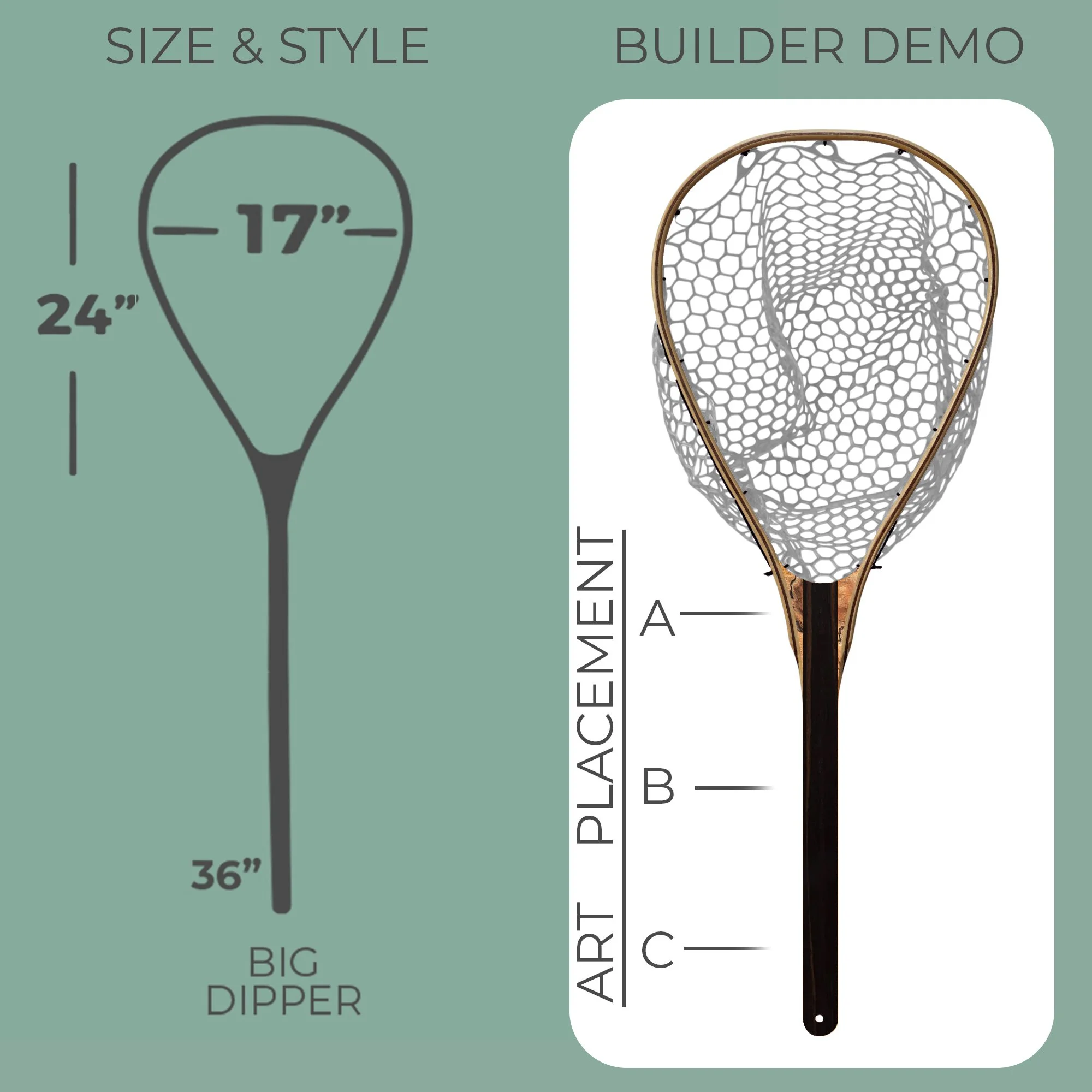 Big Dipper Guide Net Boat Net by Wayward Trading Post is a Custom Handmade Wooden Flyfishing Net (Copy) (Copy) (Copy)