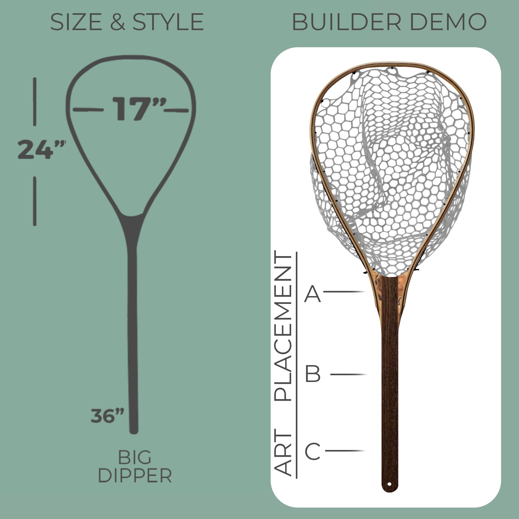 Big Dipper Guide Net Boat Net by Wayward Trading Post is a Custom Handmade Wooden Flyfishing Net (Copy) (Copy) (Copy)