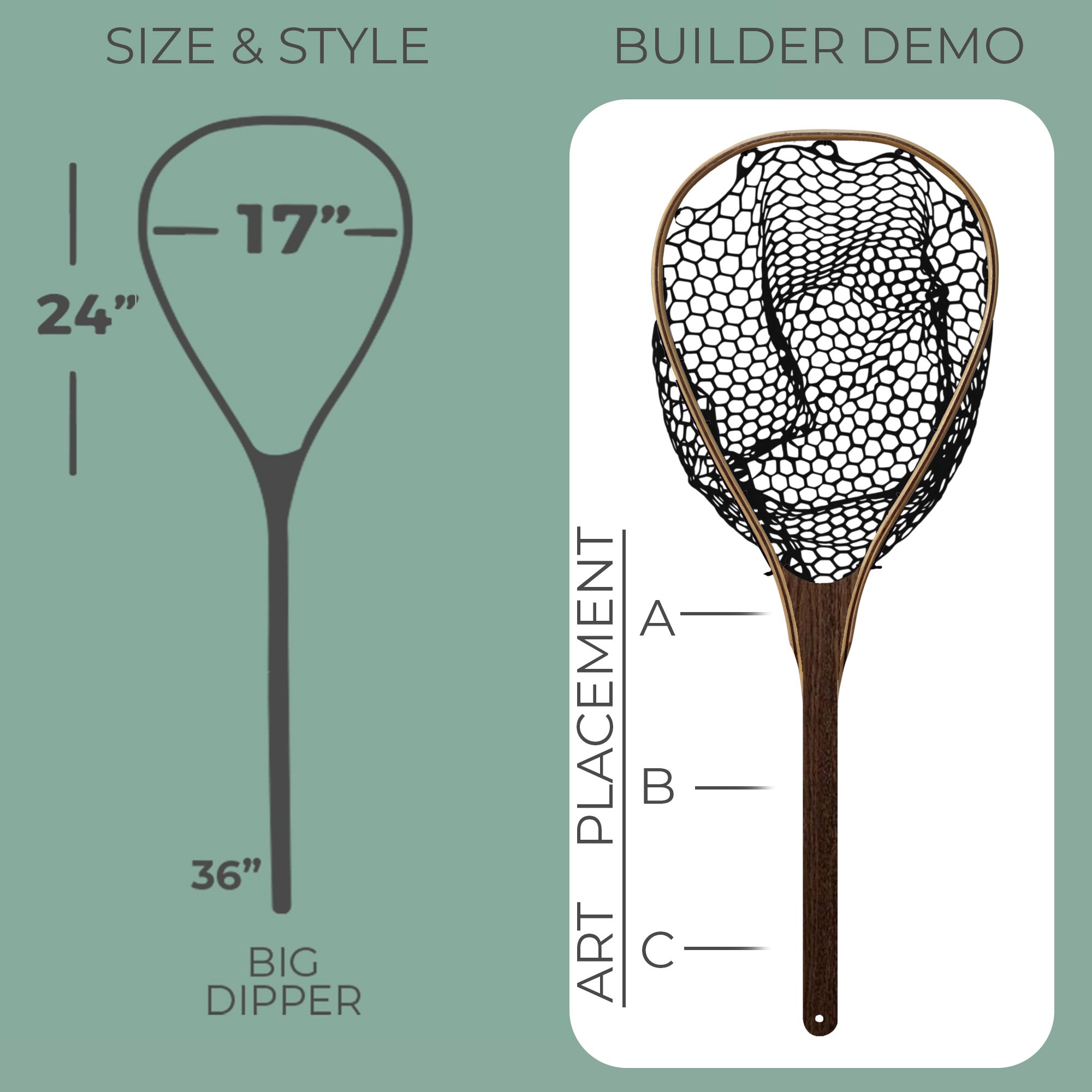 Big Dipper Guide Net Boat Net by Wayward Trading Post is a Custom Handmade Wooden Flyfishing Net (Copy) (Copy) (Copy)