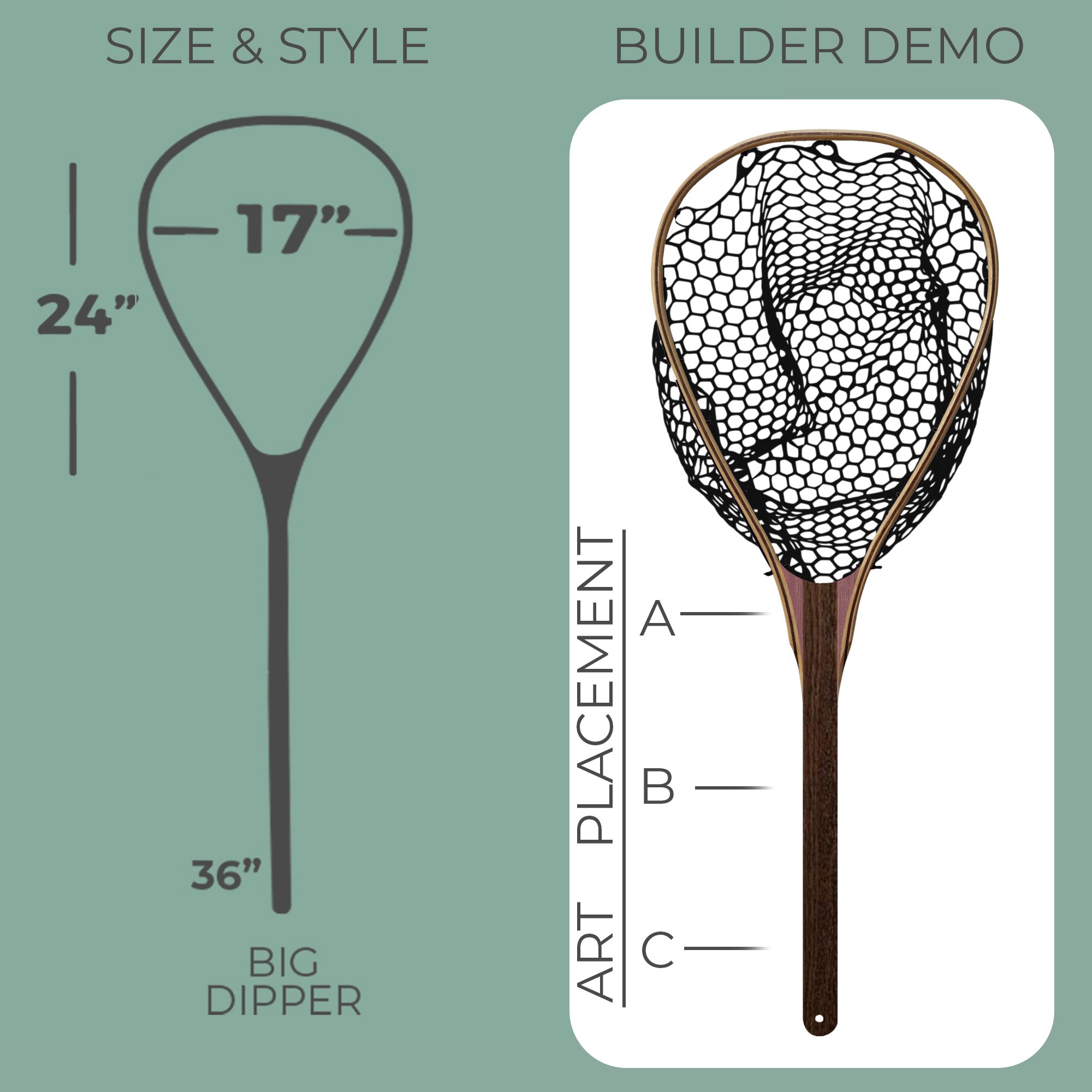 Big Dipper Guide Net Boat Net by Wayward Trading Post is a Custom Handmade Wooden Flyfishing Net (Copy) (Copy) (Copy)