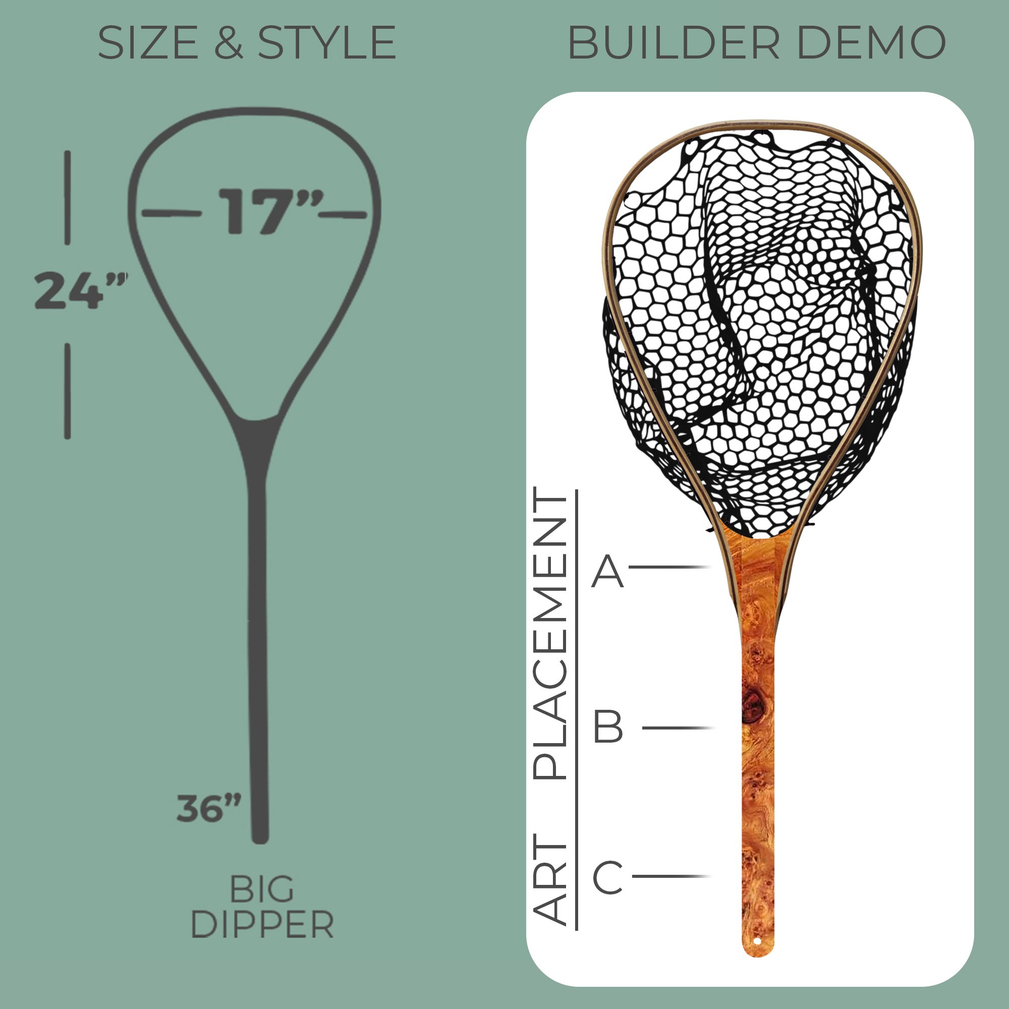 Big Dipper Guide Net Boat Net by Wayward Trading Post is a Custom Handmade Wooden Flyfishing Net (Copy) (Copy) (Copy)