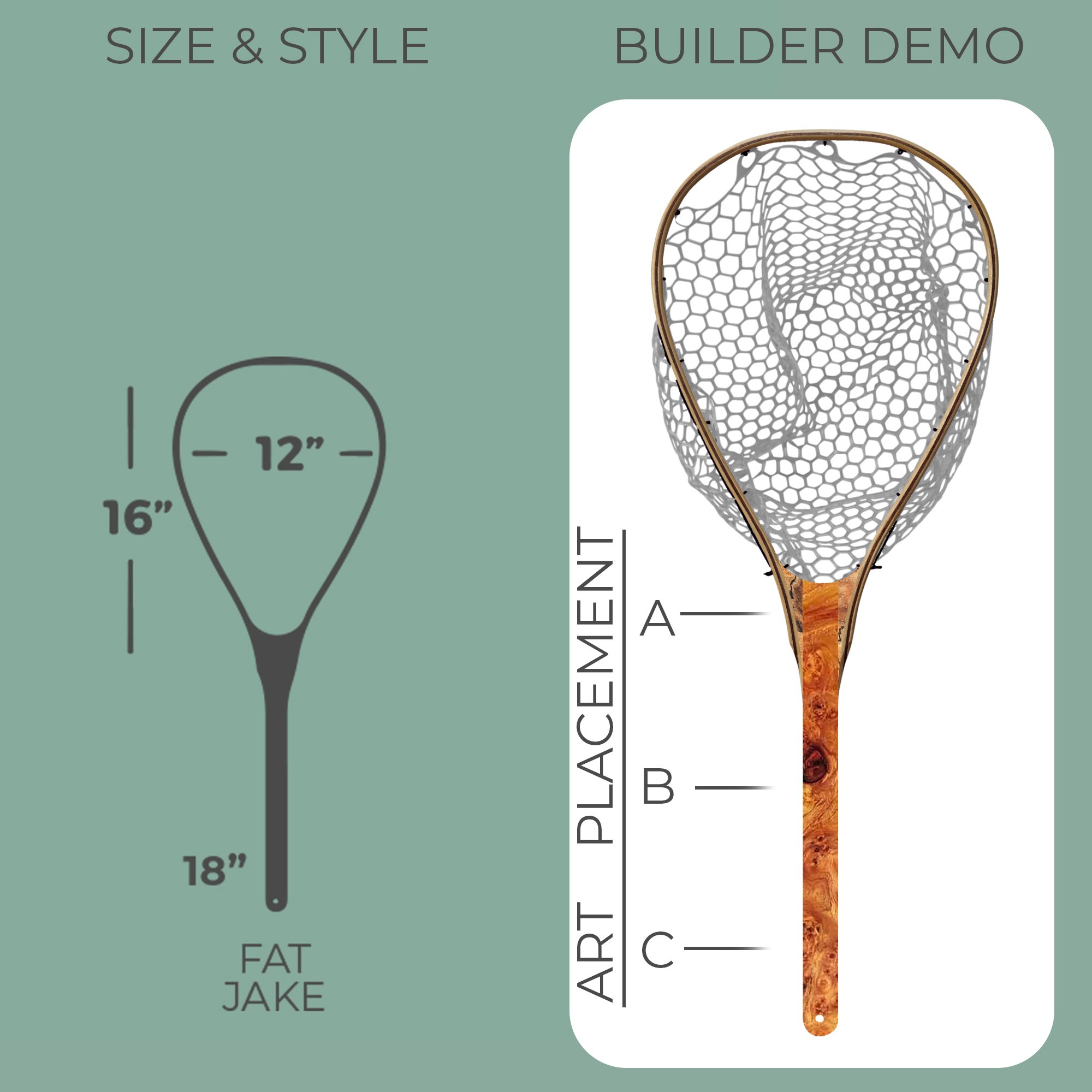 XL Steelhead Portrait Custom Handmade Wooden Trout Flyfishing Landing net Made in usa Portrait (Copy) (Copy) (Copy)