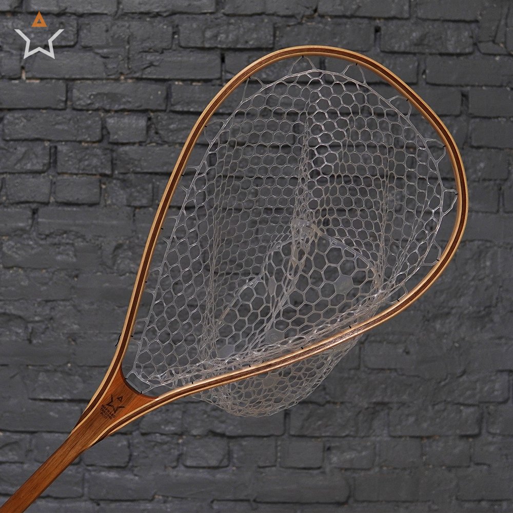 XL Steelhead - Portrait Art Epoxy Painted Wood Fly Fishing Net Wood Fly  Fishing net - Handcrafted Custom Fly Fishing net made in the USA