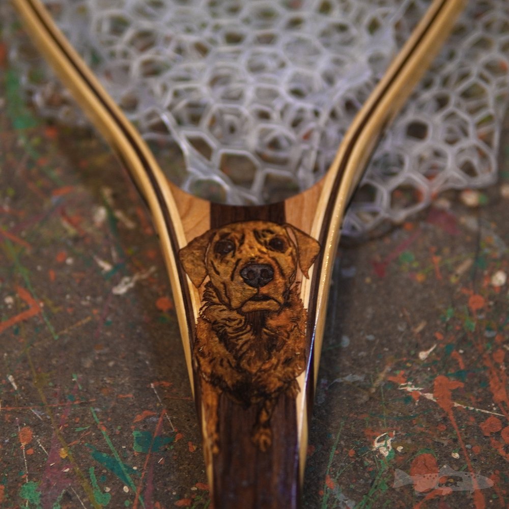 XL Steelhead - Portrait Art Epoxy Painted Wood Fly Fishing Net