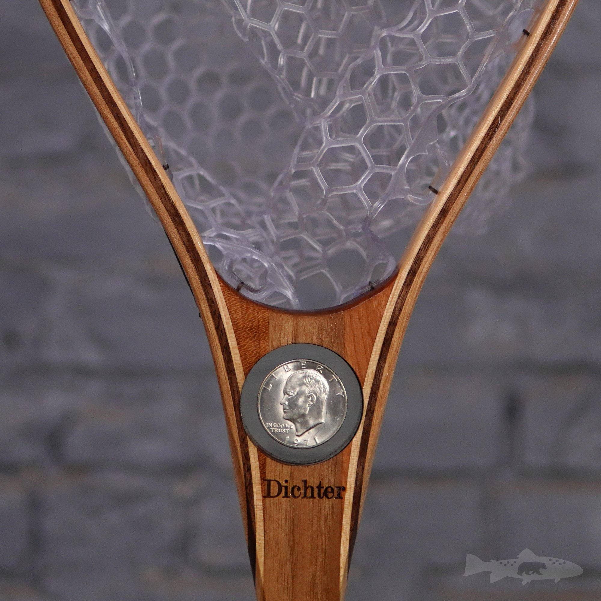 war medal object inlay fly fishing landing net hand made with wooden  customization — Wayward Handcrafted Fly Fishing Gear - made in Philadelphia  USAWood Fly Fishing net - Handcrafted Custom Fly Fishing