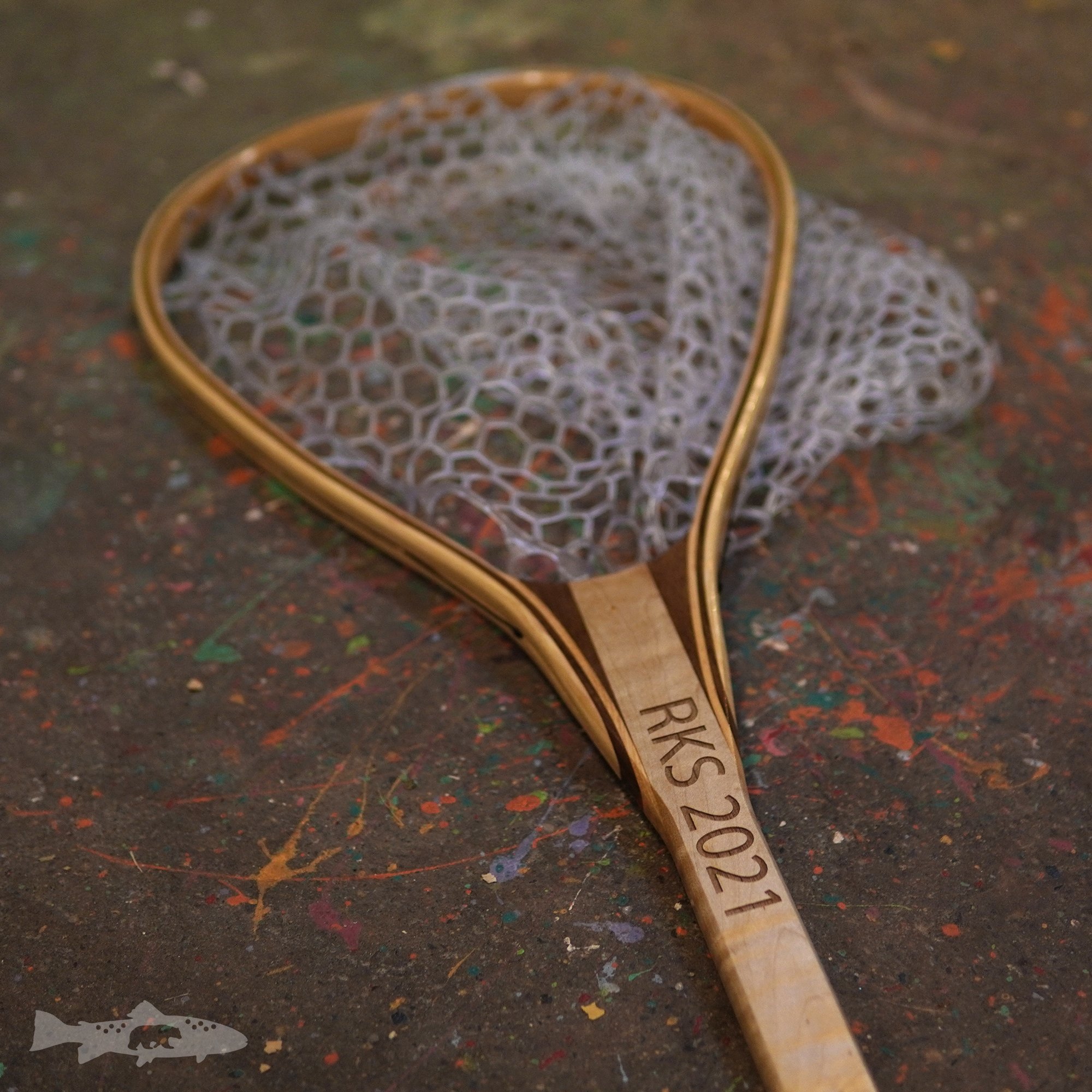 Text Engraved Personalized Fly Fishing Net gift for flyfishing