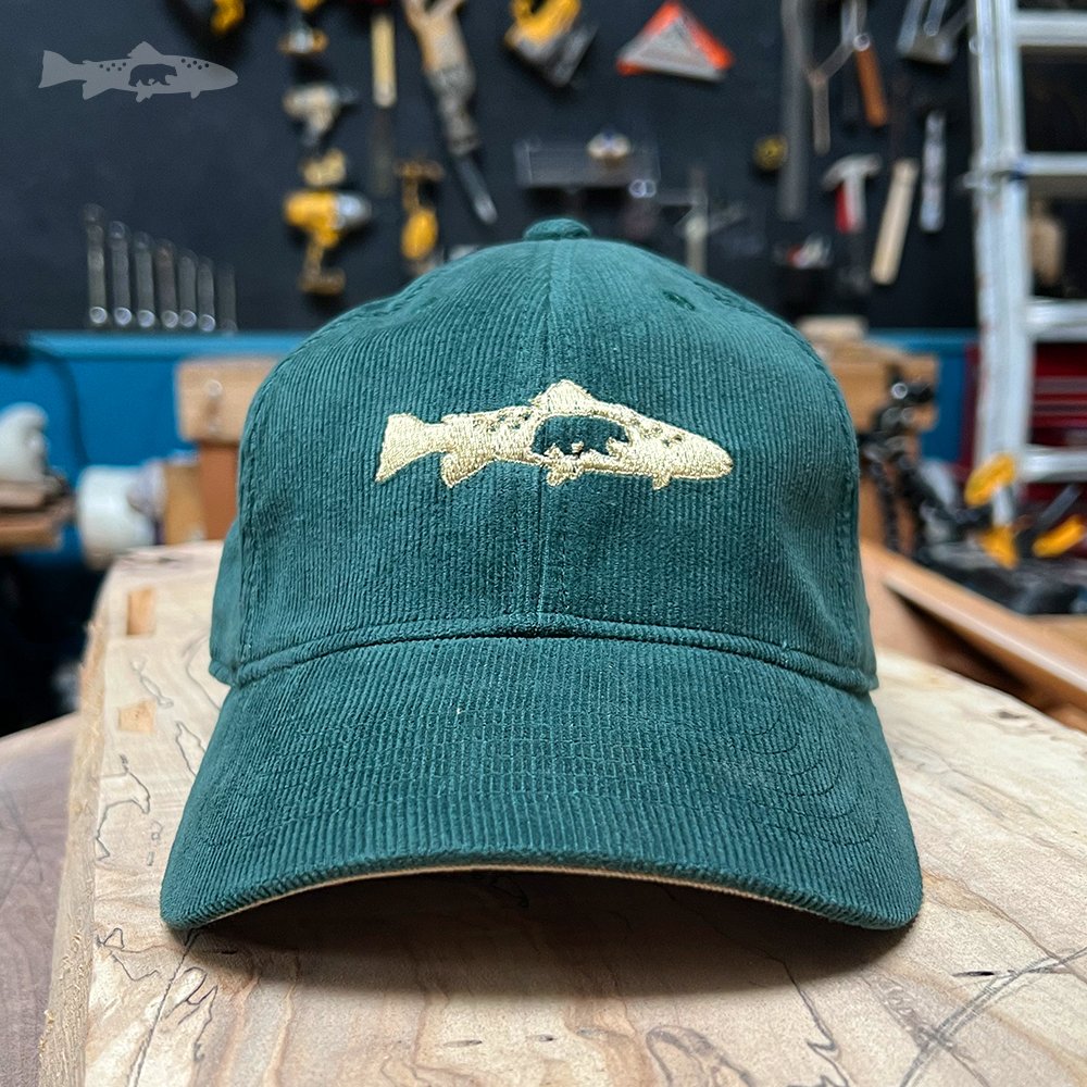 Corduroy Tan trout cap - Green Wood Fly Fishing net - Handcrafted Custom  Fly Fishing net made in the USA