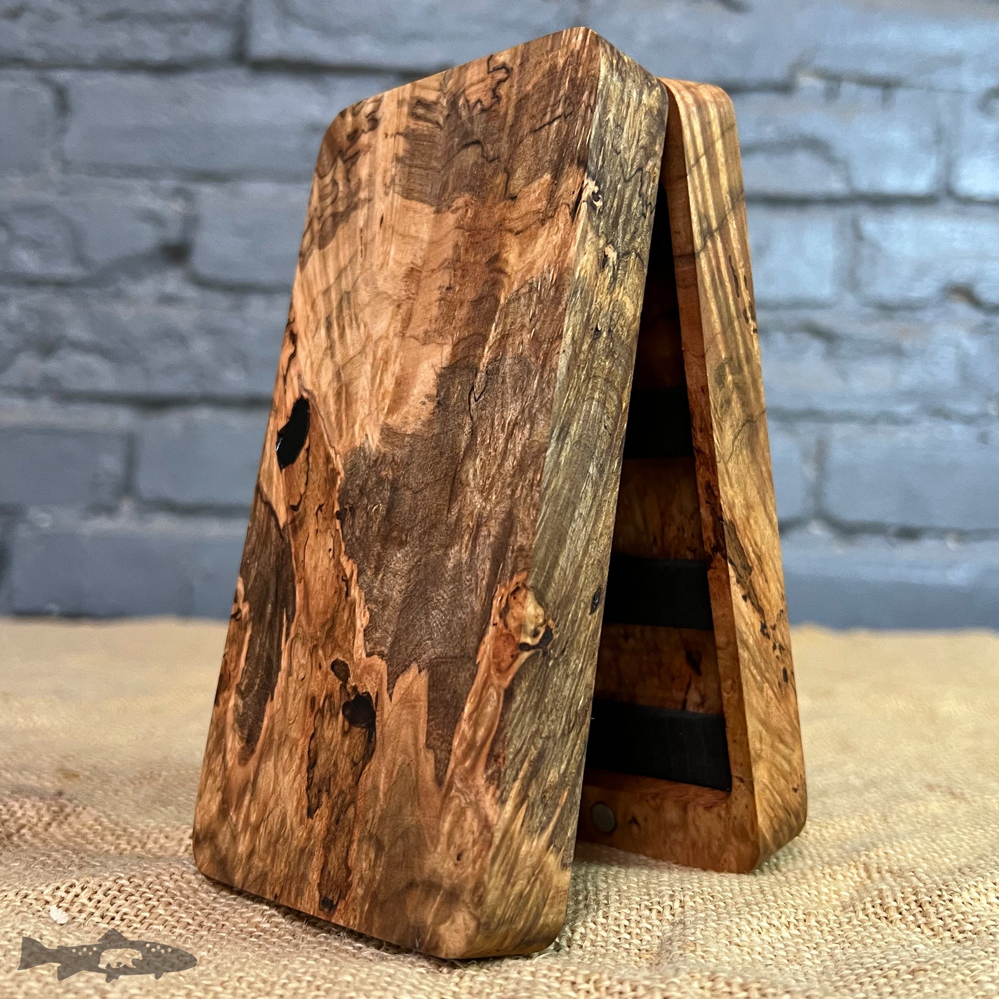 Maple Burl Custom Fly Box Clamshell Wooden Fly Box Wood Fly Fishing
