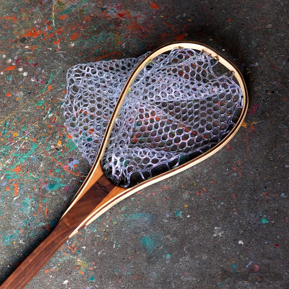 Engraved Classic Little Dipper Wood Fly Fishing Net Wood Fly Fishing net -  Handcrafted Custom Fly Fishing net made in the USA