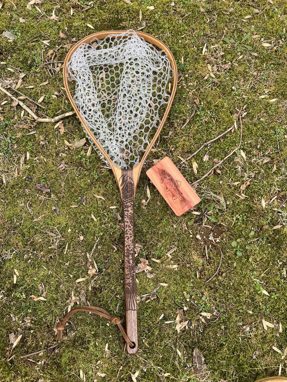 Gift Set - Trout Engraved Handcrafted Landing Net and Red Cedar