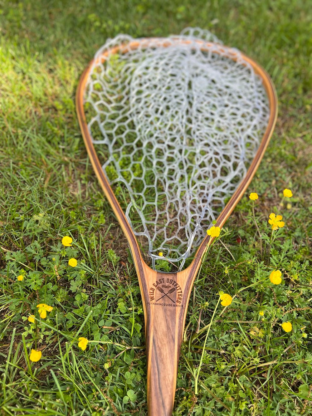 Engraved Classic XL Steelhead Personalized Fly Fishing Net Wood Fly Fishing  net - Handcrafted Custom Fly Fishing net made in the USA