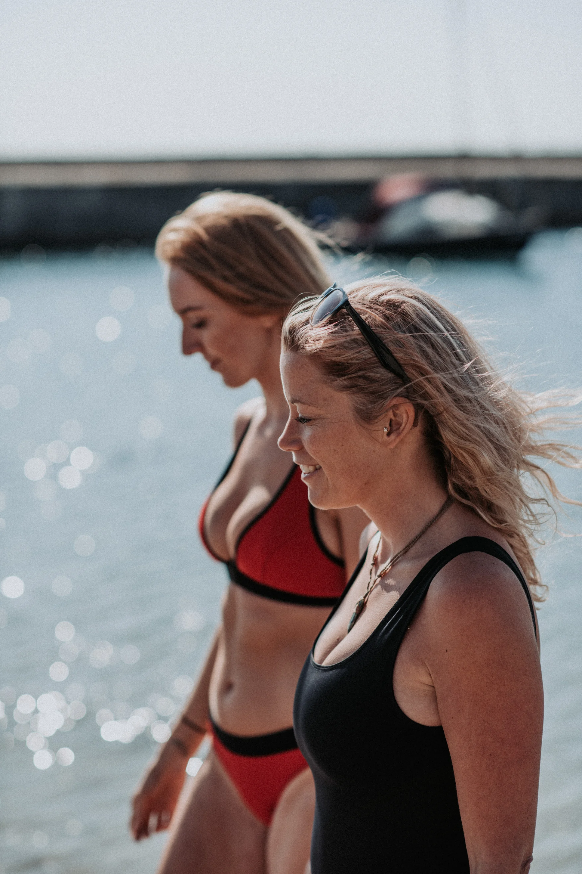 Davy J Black Swimsuit & Red Bikini