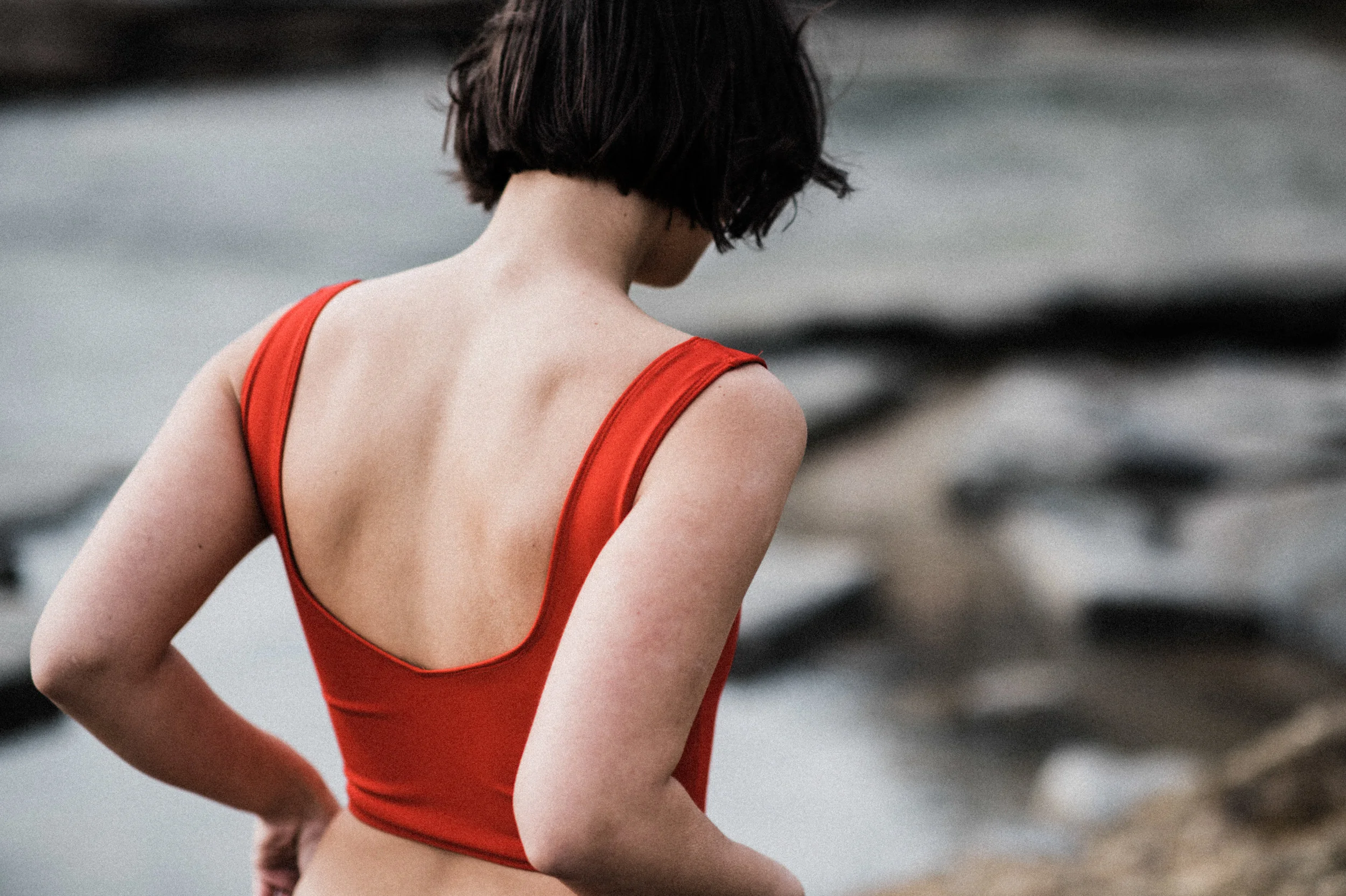 The Davy J Active swimwear Top in Red
