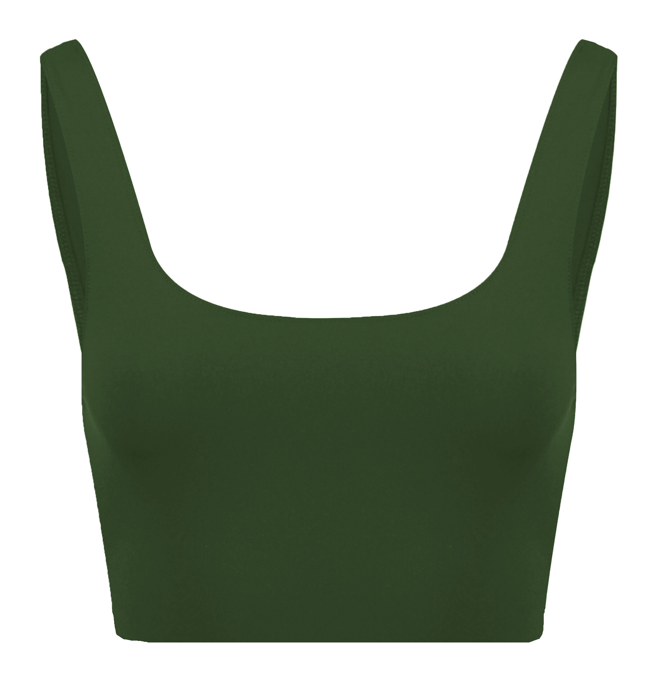 Sustainable Olive Green Square Sports Bikini Top | Davy J