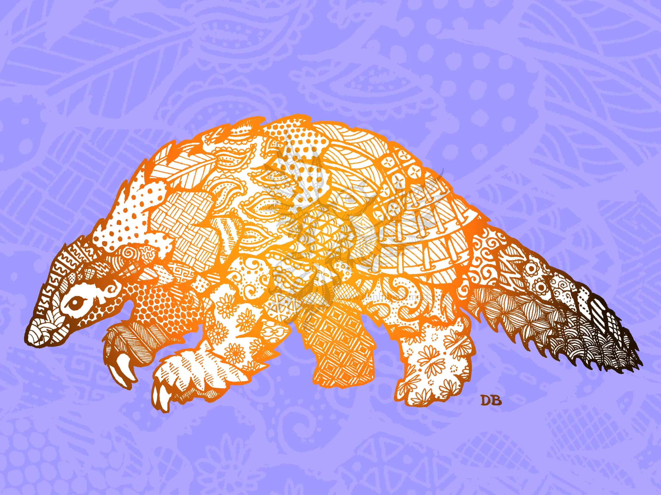 Zentangle Pangolin