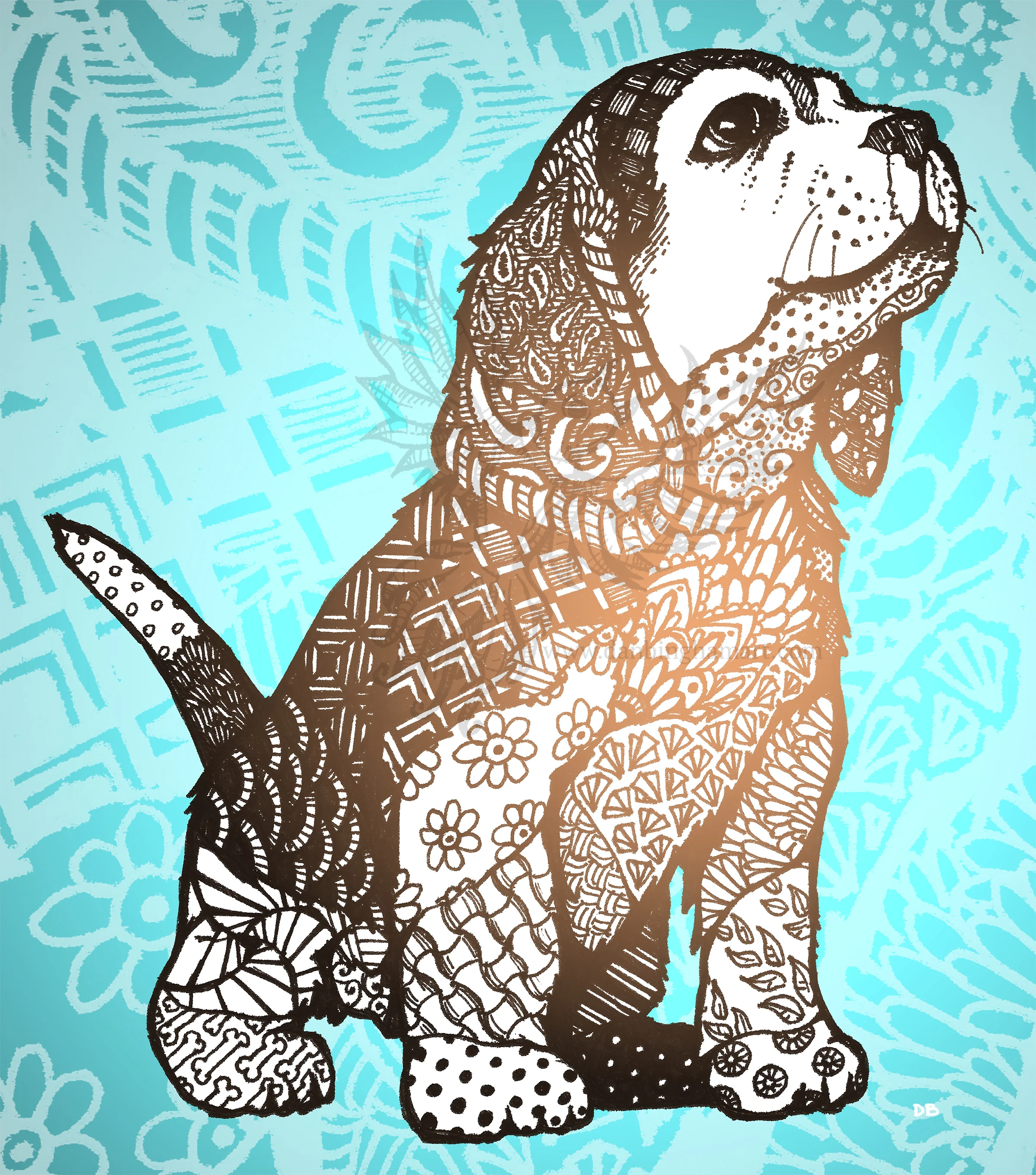 Zentangle Puppy (Beagle)
