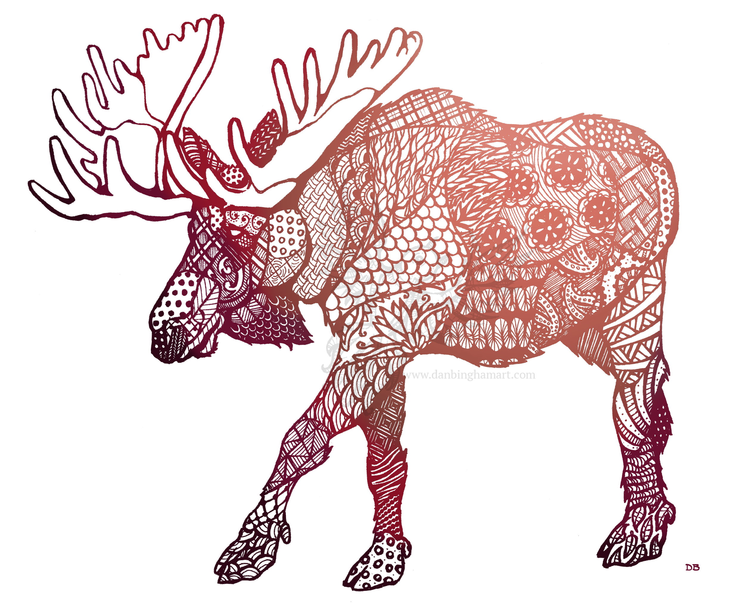 Zentangle Moose