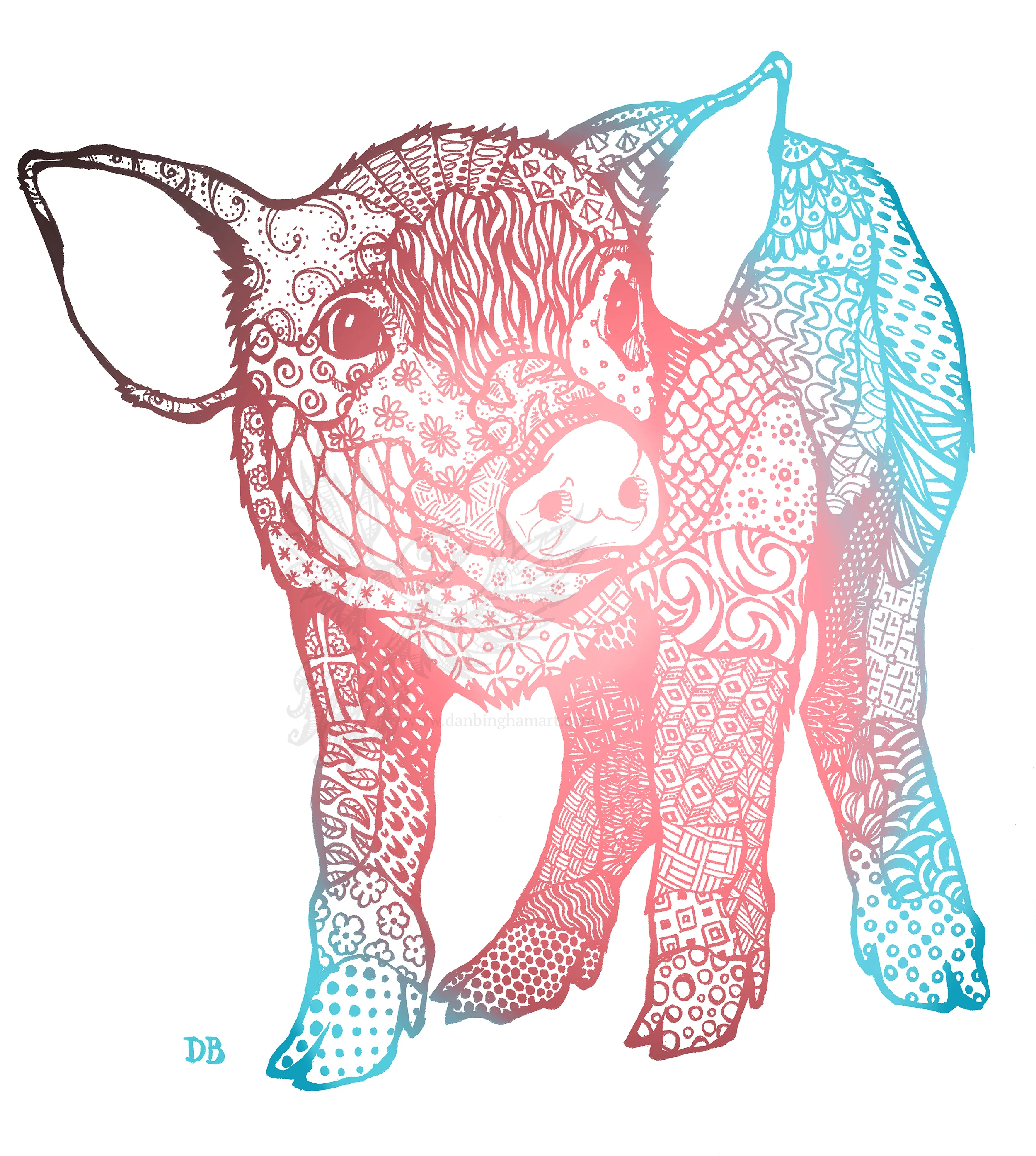 Zentangle Piglet