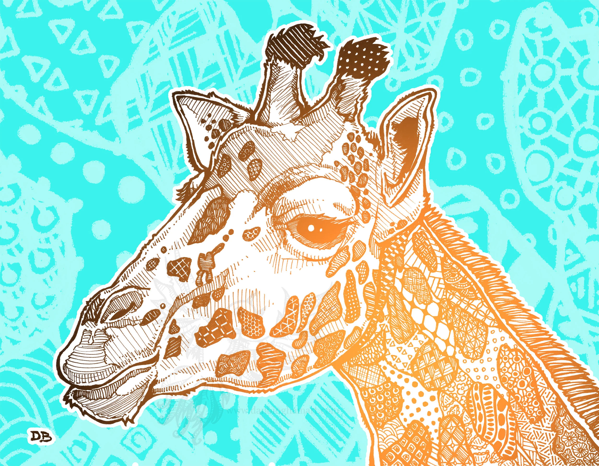 Zentangle Giraffe (Face)