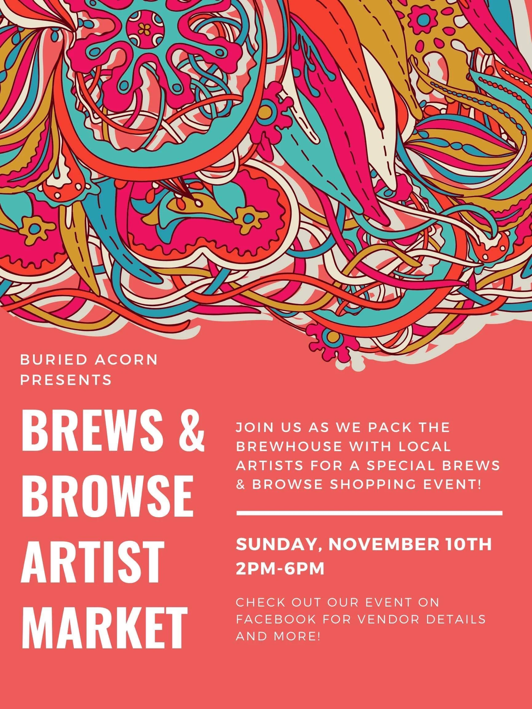 Brews &amp; Browse: Art Market @ Buried Acorn Brewery