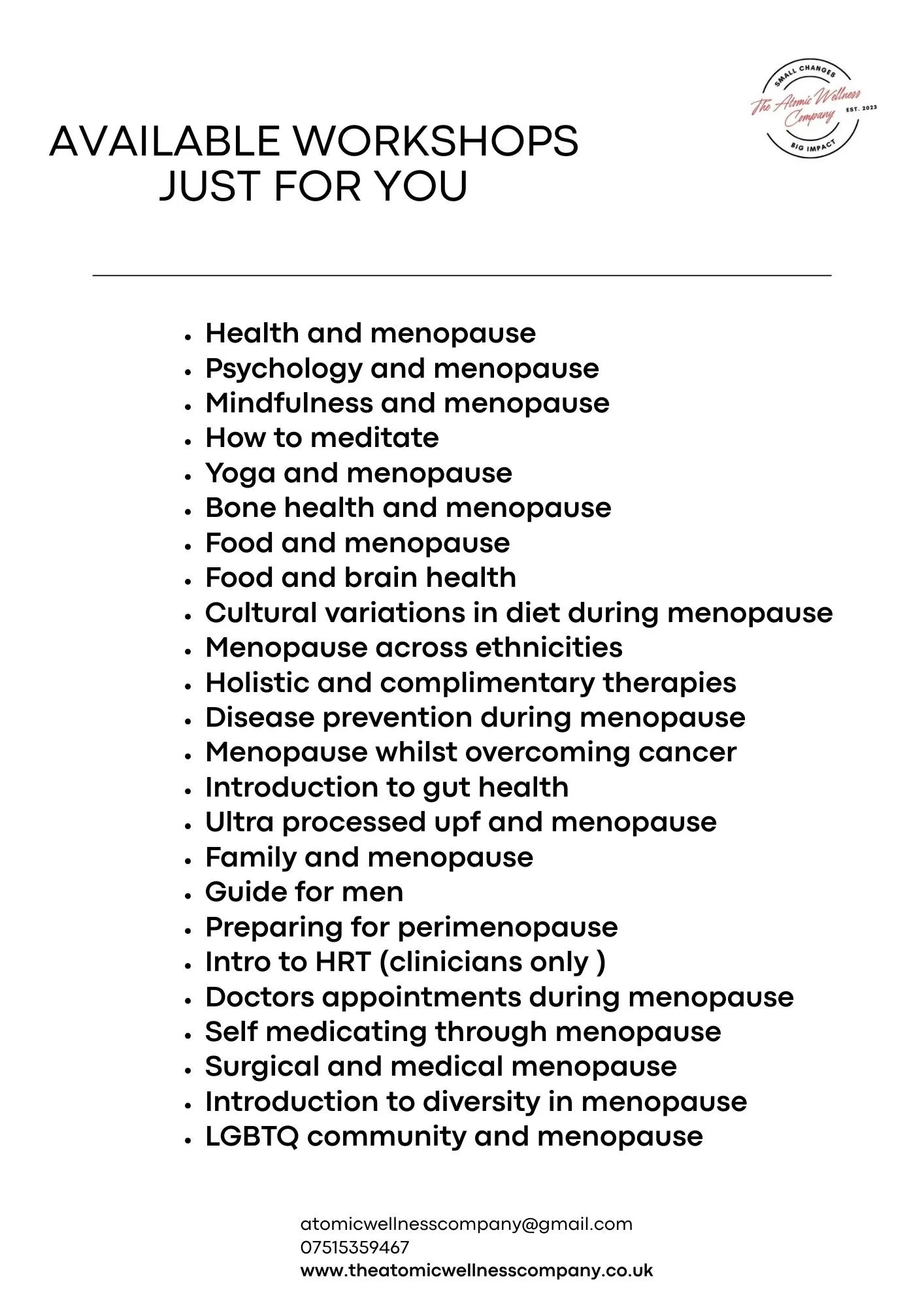 Personalised  Workshop