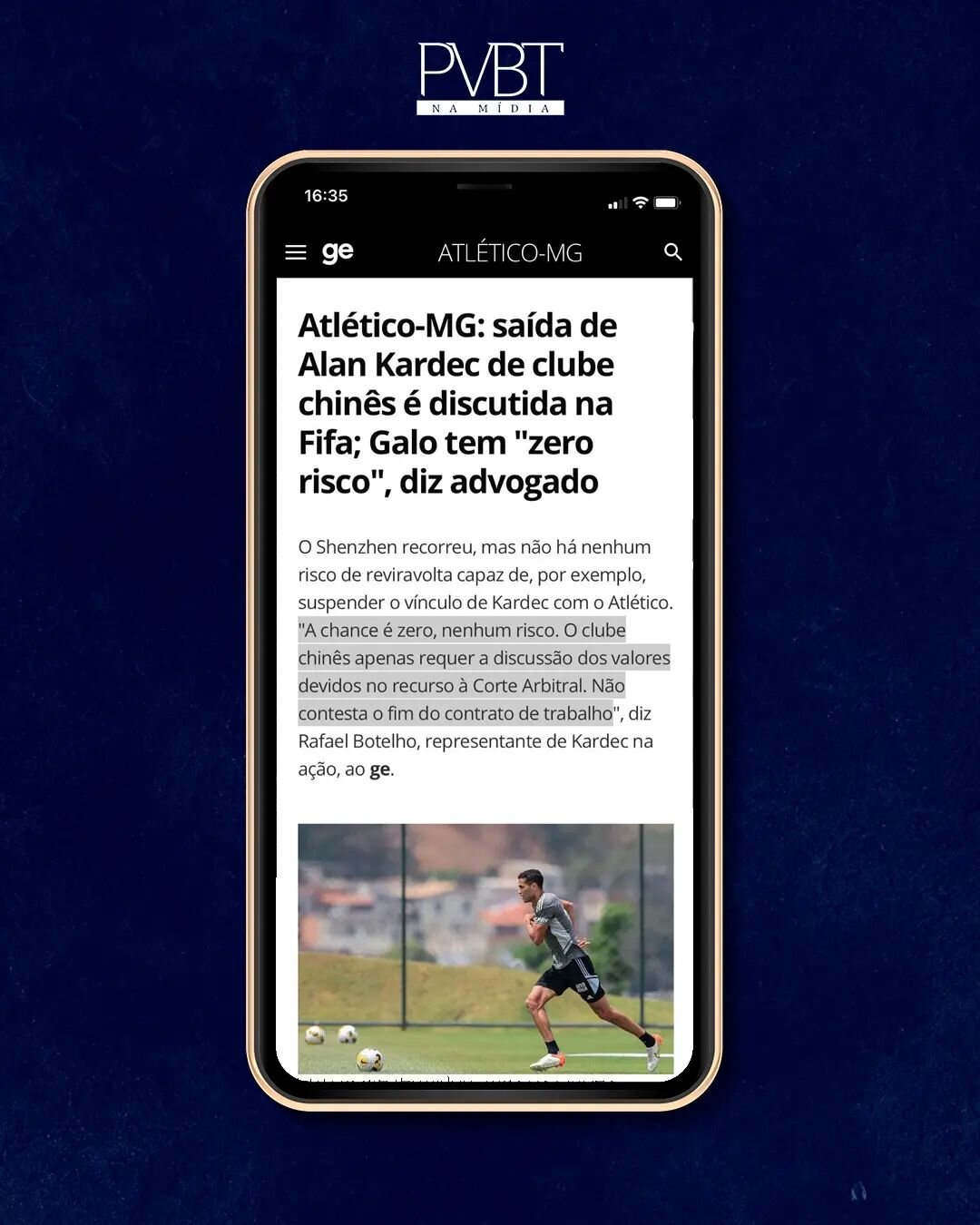 Nosso s&oacute;cio, Rafael Botelho, foi entrevistado pelo Globoesporte.com para falar sobre a a&ccedil;&atilde;o que o atacante Alan Kardec move contra o Shenzhen FC, da China, na FIFA. 

O link da mat&eacute;ria est&aacute; nos stories.

#entrevista