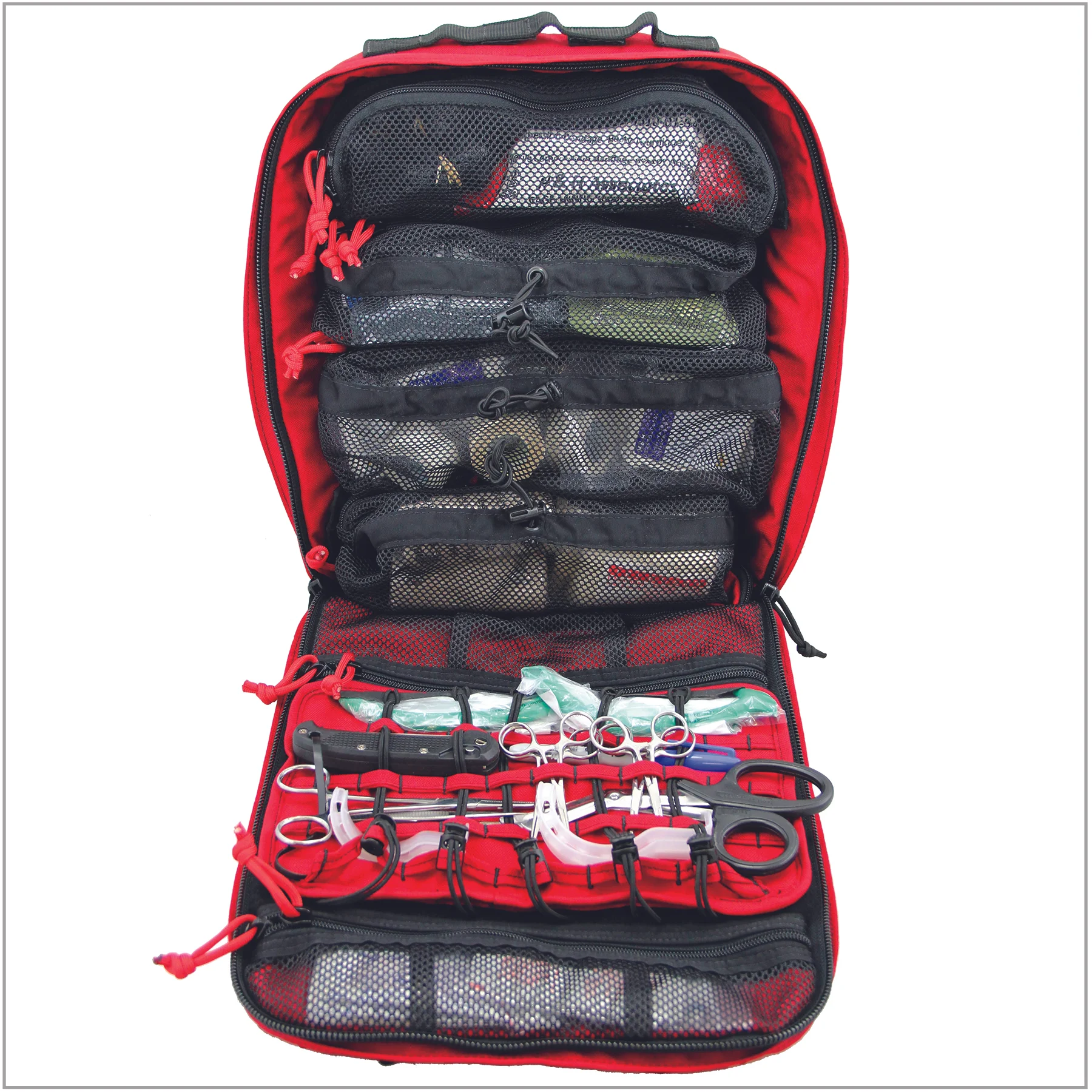 red medical backpack