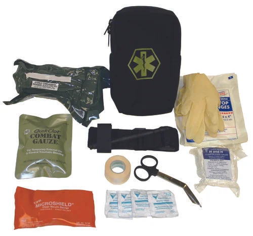 The Firearms Instructor First Aid Kit is designed to be carried by Range Instructors on the firing line. This pouch contains the basics to deal with minor injuries sustained by range shooters as well as critical items to employ in the event of a serious injury. It can be mounted on either a belt or MOLLE webbing. It is light, compact, and readily available at the point of injury. Learn More