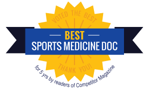 Best Sports Medicine Doctor for 5 years by readers of Competitor Magazine