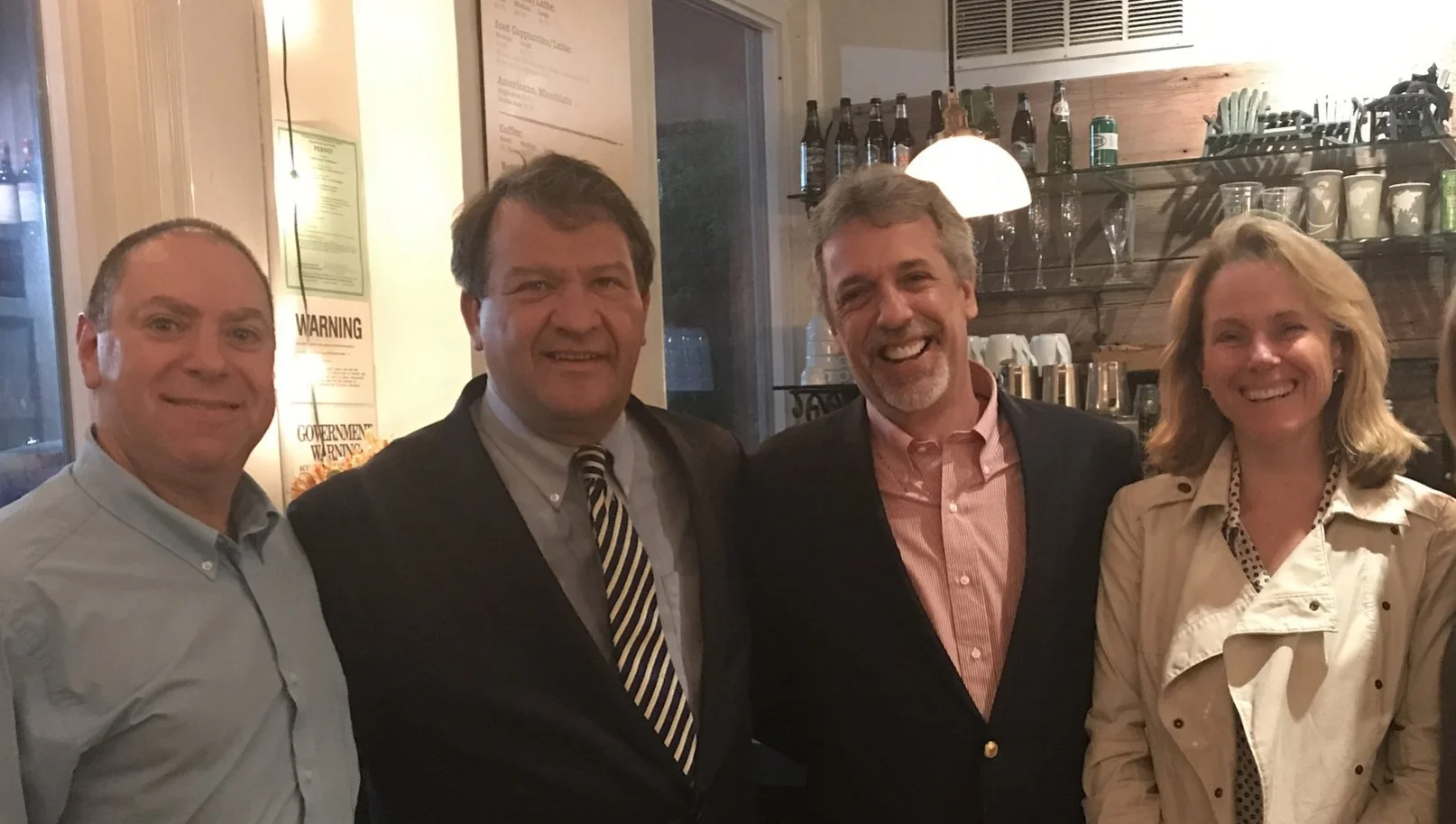 Dan Paschkes (incumbent candidate for Town Board), George Latimer (candidate for Westchester County Executive), Kevin Hansan (candidate for Town Supervisor), and Diane Briggs (candidate for Town Board),.
