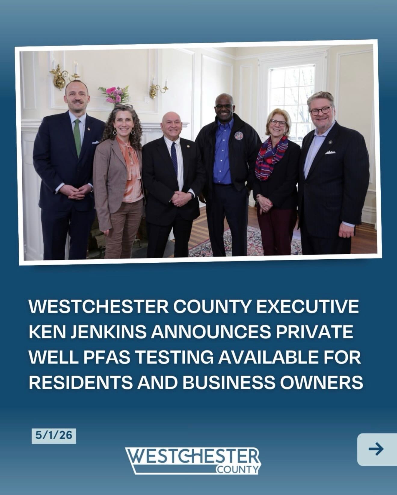 ICYMI: Fantastic and very impactful news from @westchester_county_government that directly effects us here in Pound Ridge. [repost] Westchester County Executive @kenjenkinsny announced that residents who rely on private wells for drinking water, as w