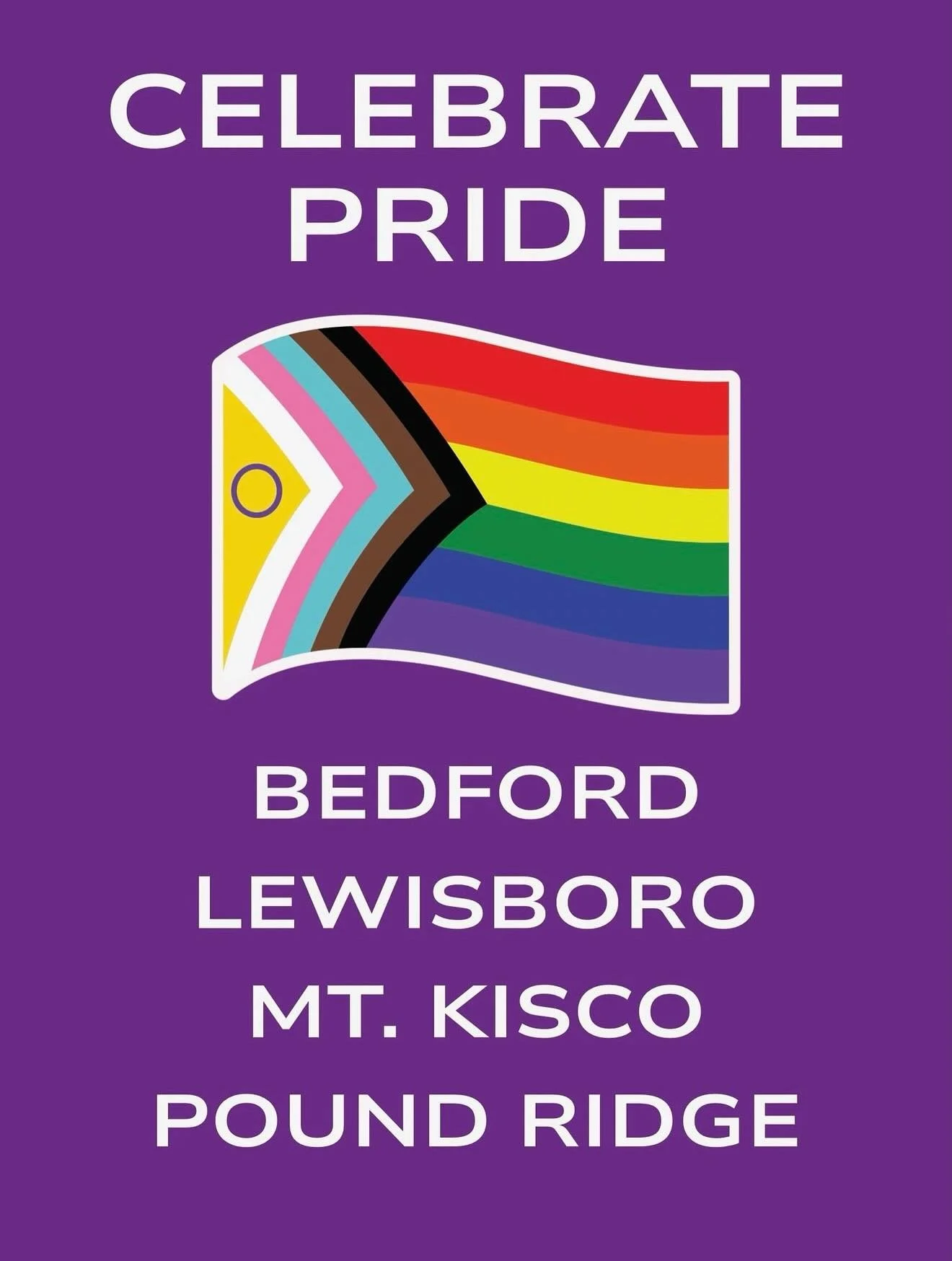 The Pound Ridge Democratic Committee is proud to support and stand in solidarity with the LGBTQ+ community.

As Pride Month approaches, we are offering free Pride yard signs to community members throughout town as a visible show of support, inclusion