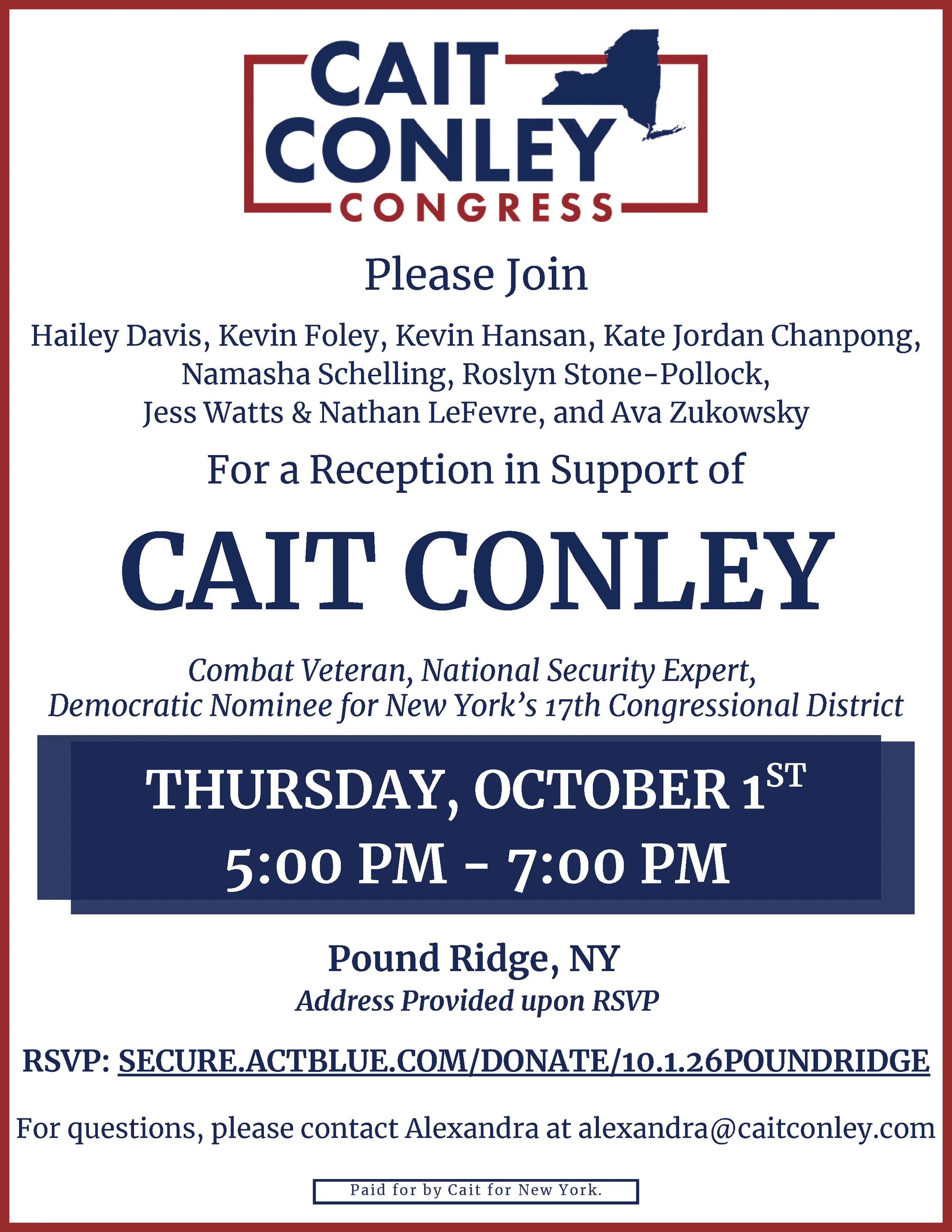 Reception in Support of Cait Conley 