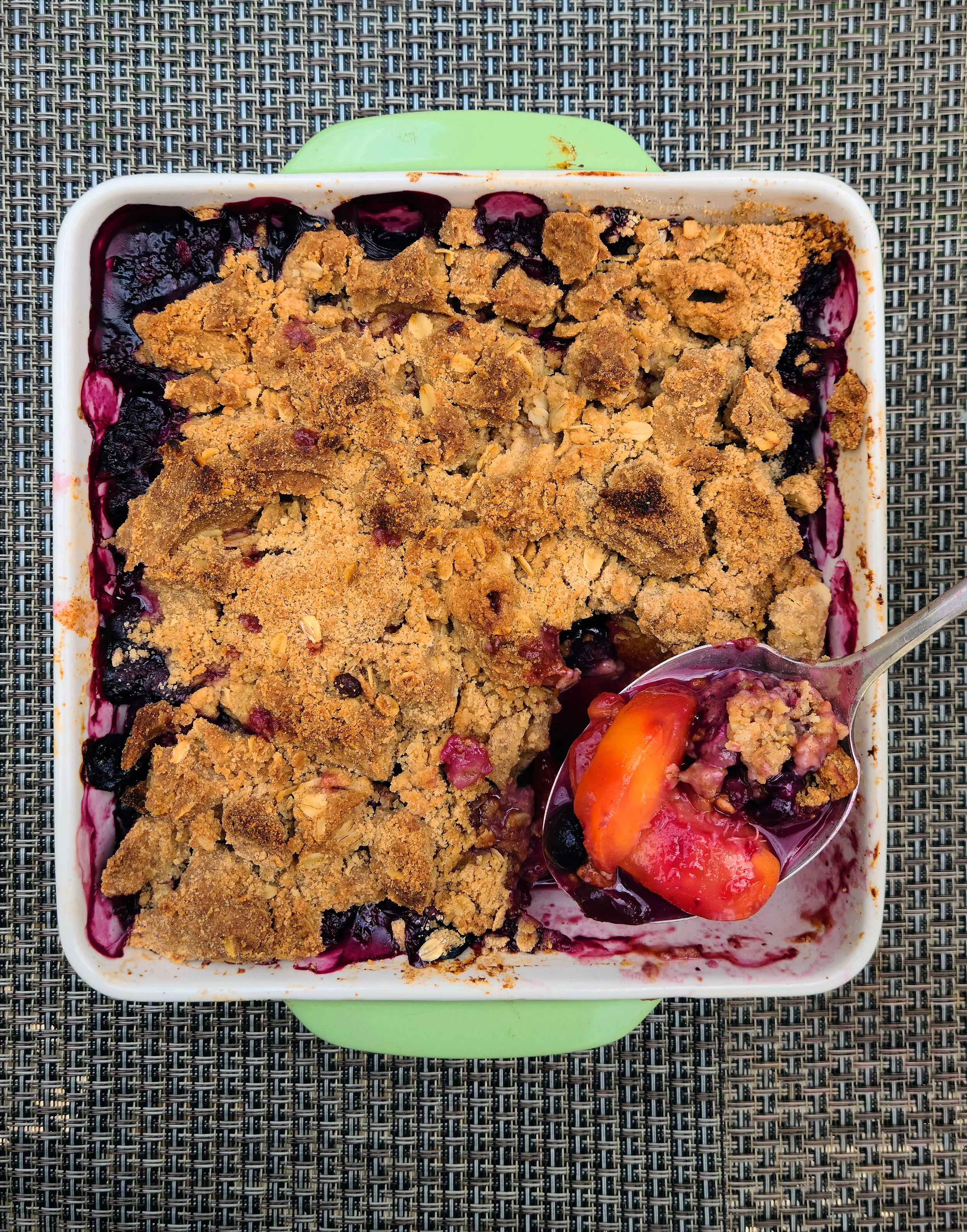 Peach and Blueberry Crisp